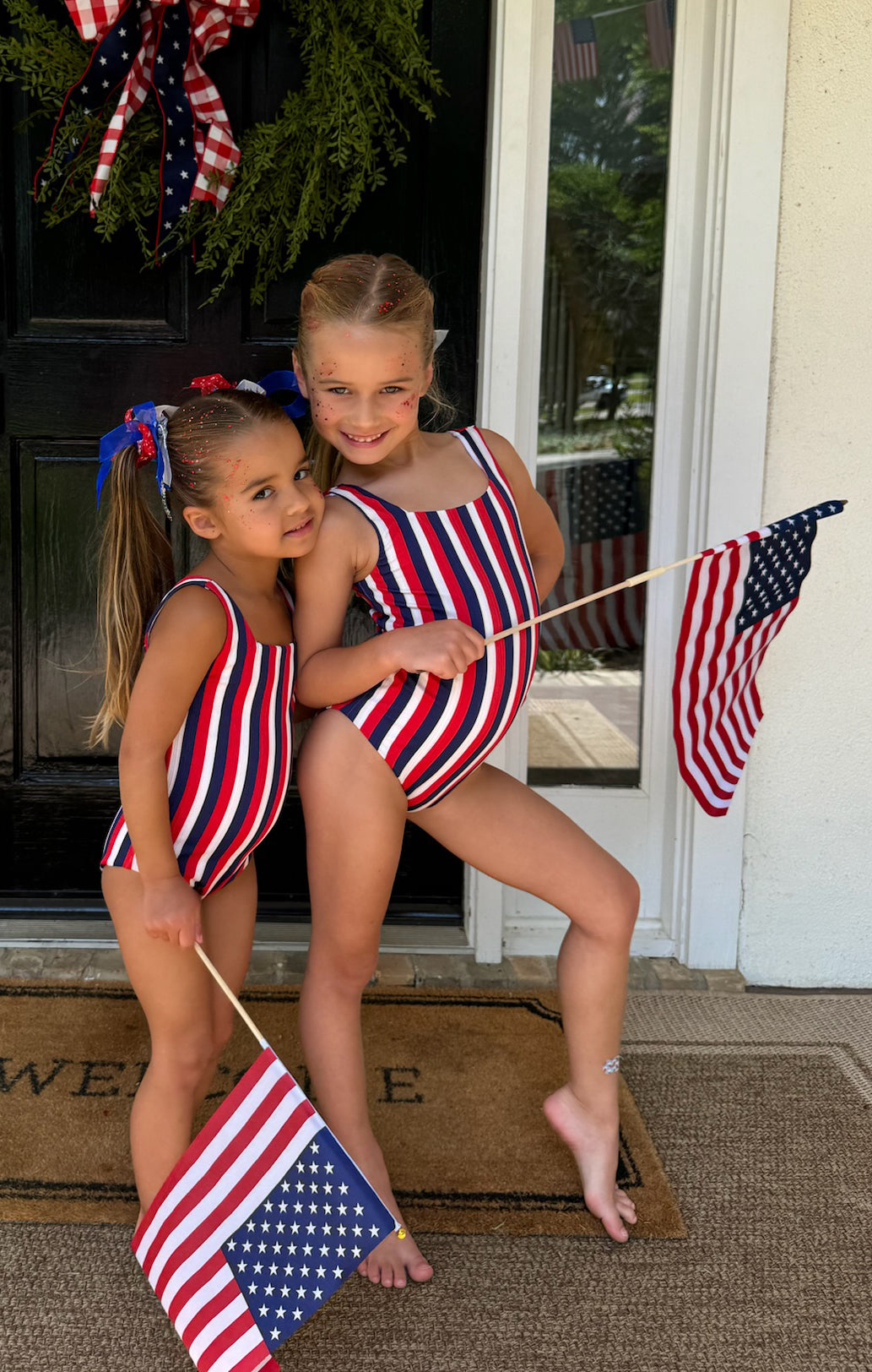 Americana Stripe Baby One Piece | Little Ribbed Romper