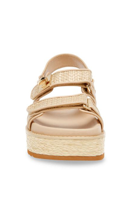 Boho Platform Sandals with Raffia & Serrated Sole | Steve Madden Bigmona