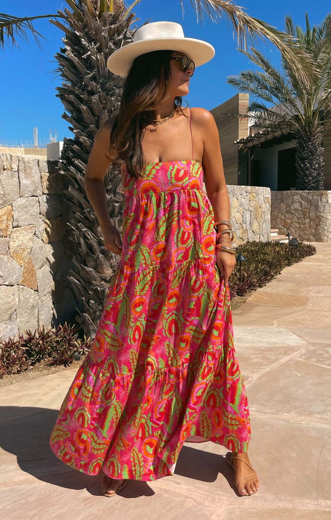 Lightweight Square Neck Maxi Dress with Pockets | Paradise Palms