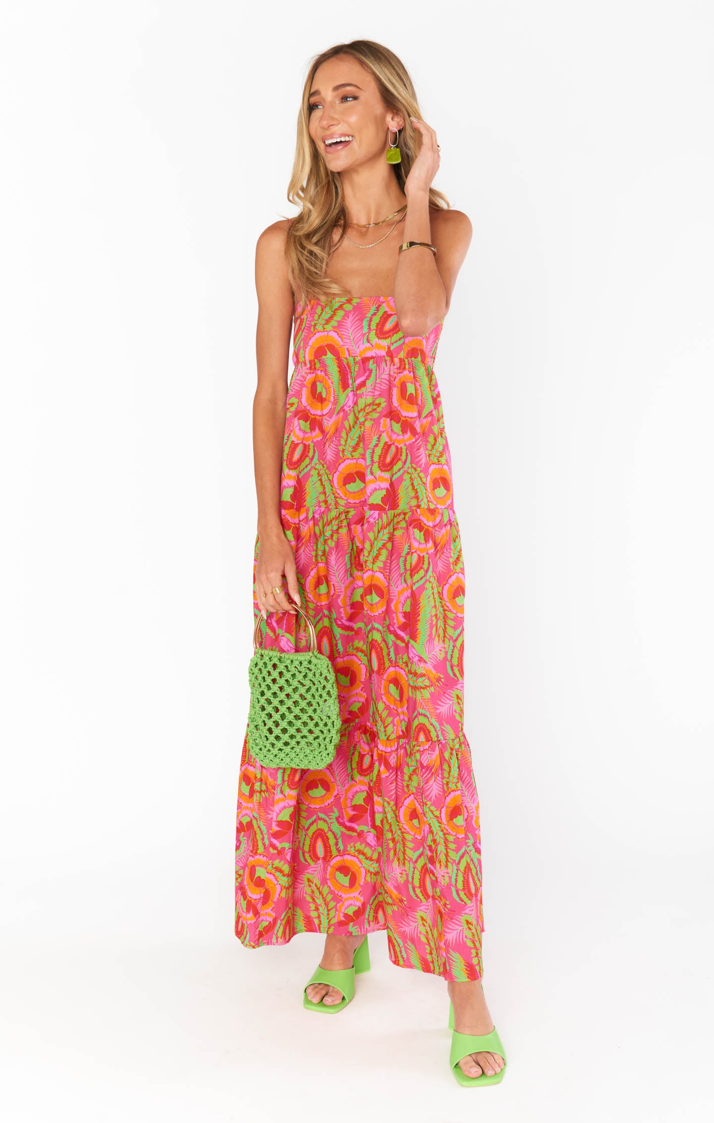 Lightweight Square Neck Maxi Dress with Pockets | Paradise Palms