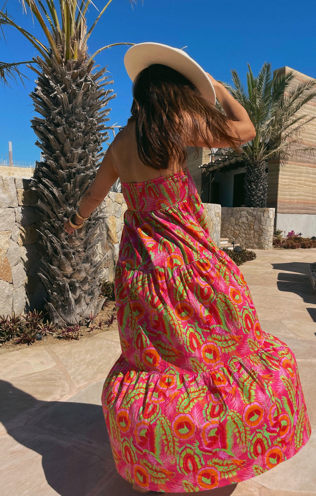 Lightweight Square Neck Maxi Dress with Pockets | Paradise Palms