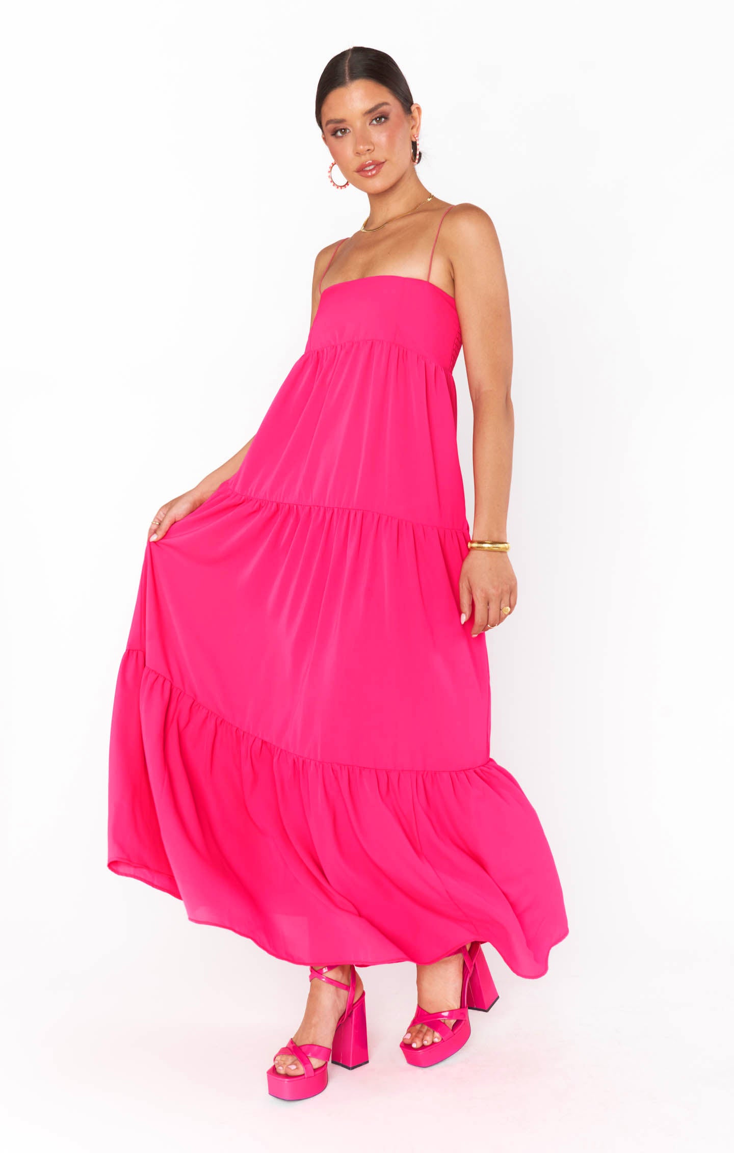 Lightweight Square Neck Maxi Dress with Pockets | Long Weekend