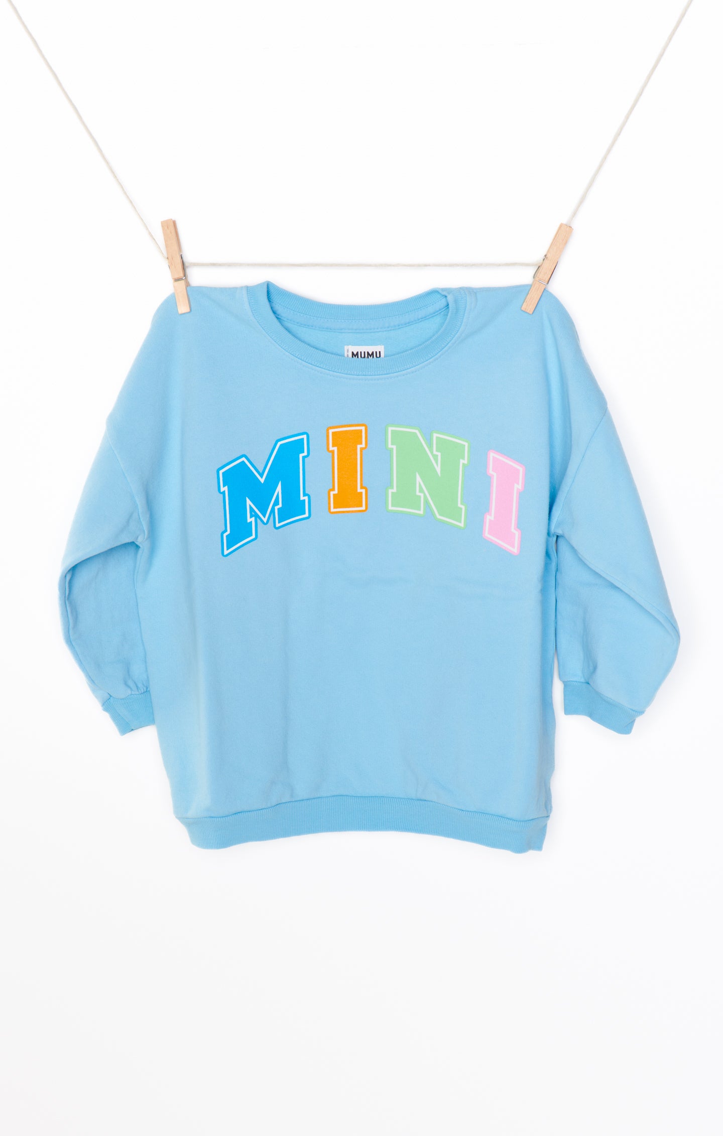 Blue Graphic Crew Neck Sweatshirt for Women | Davis