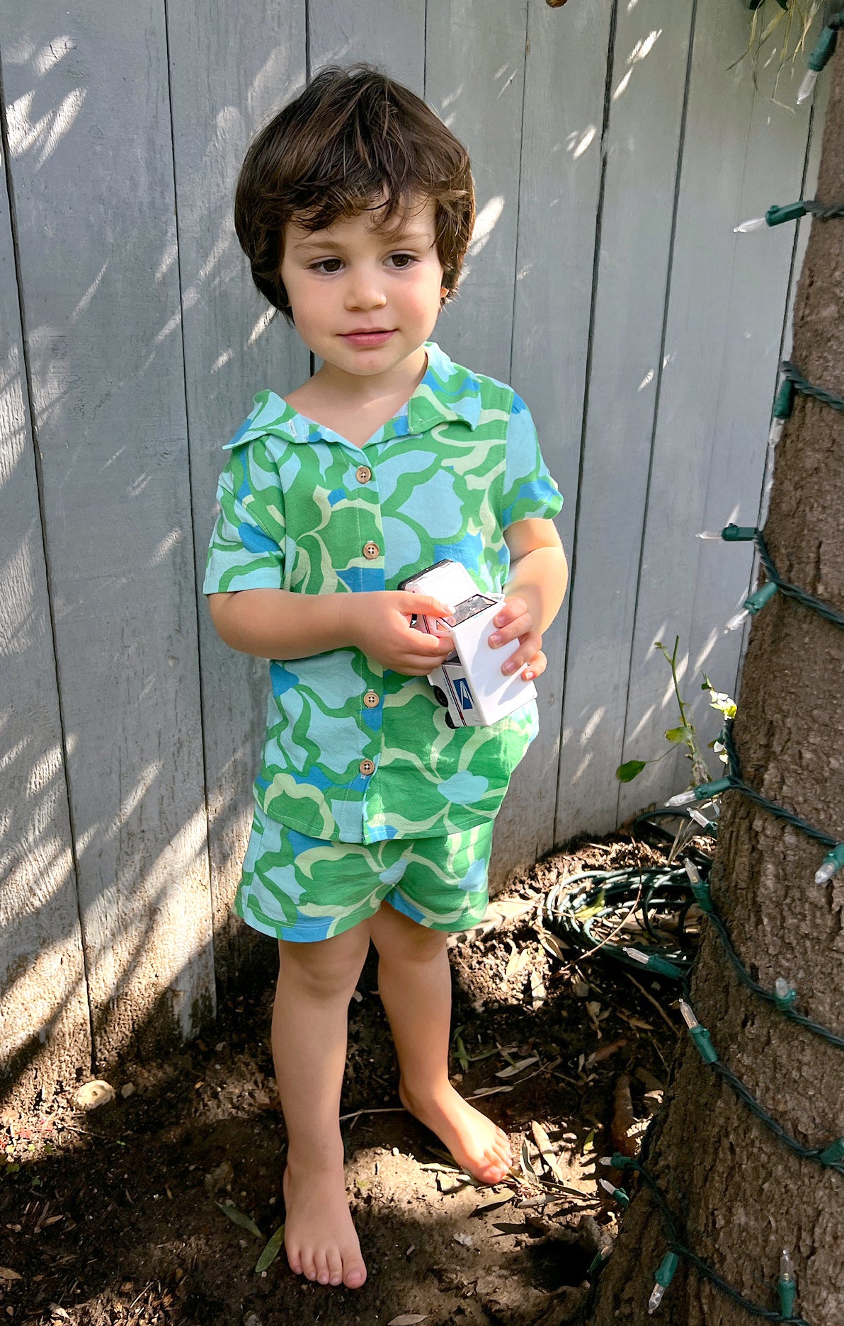 Abstract Poppy Baby Shorts with Adjustable Waist | Lil Easy