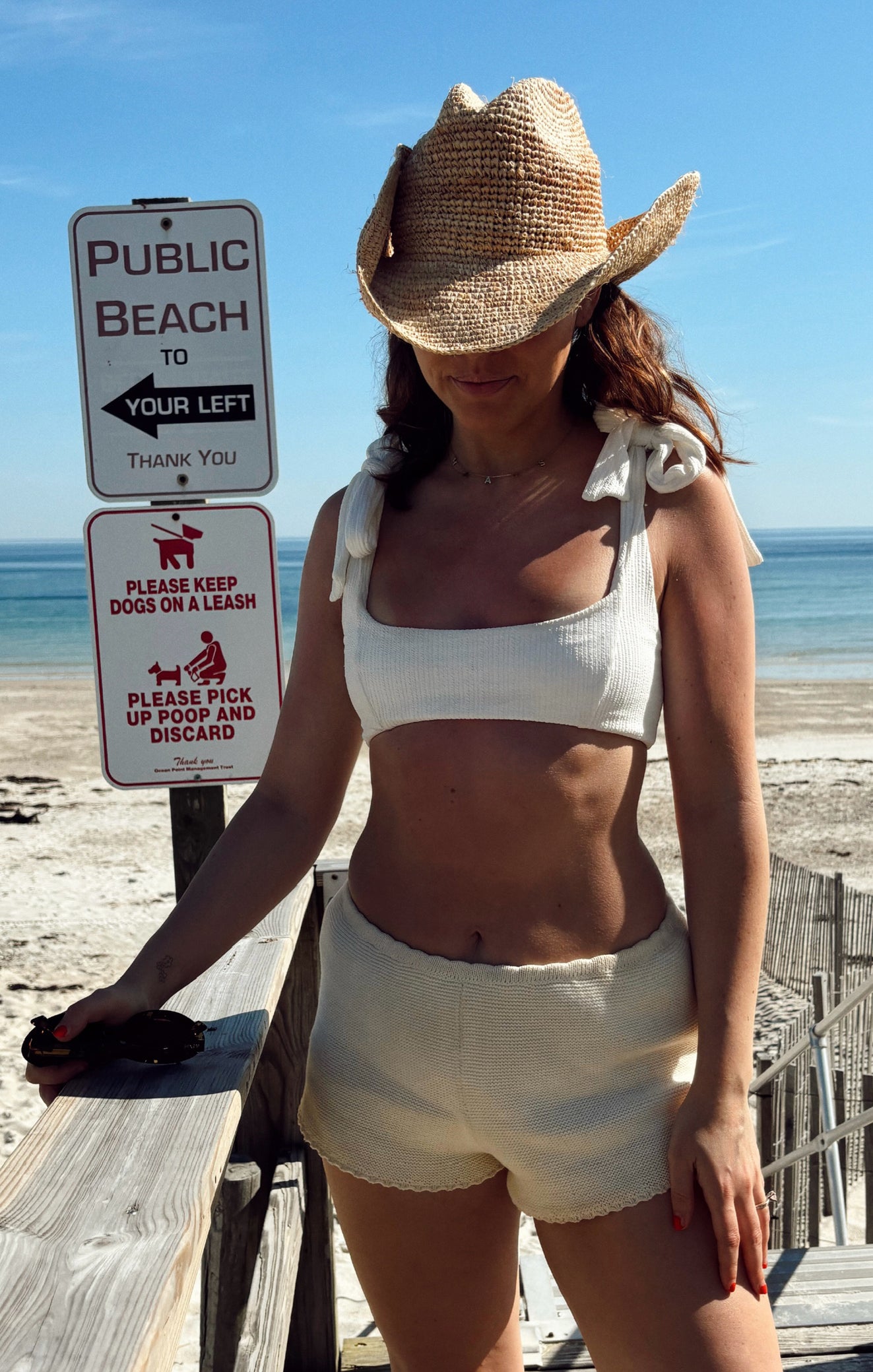 Adjustable Ivory Bikini Top with Bow | Bahamas Beachwear