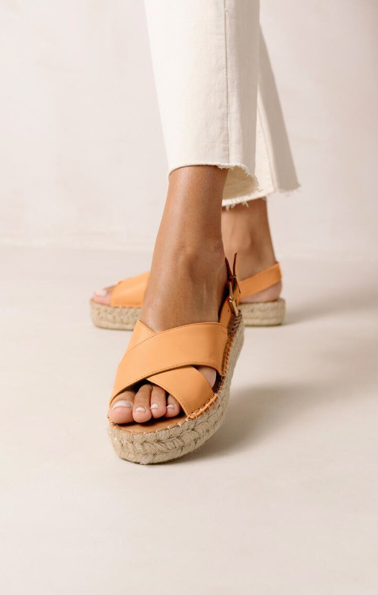Tangy Orange Platform Sandals | Alohas Crossed Design