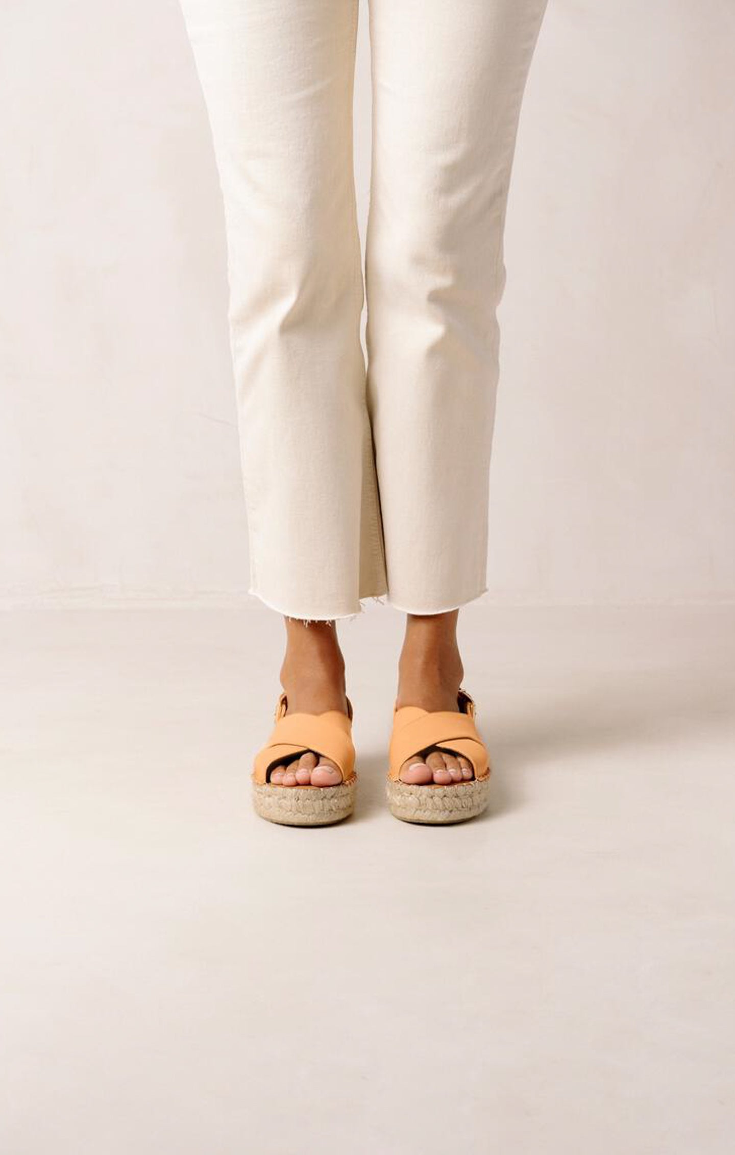 Tangy Orange Platform Sandals | Alohas Crossed Design