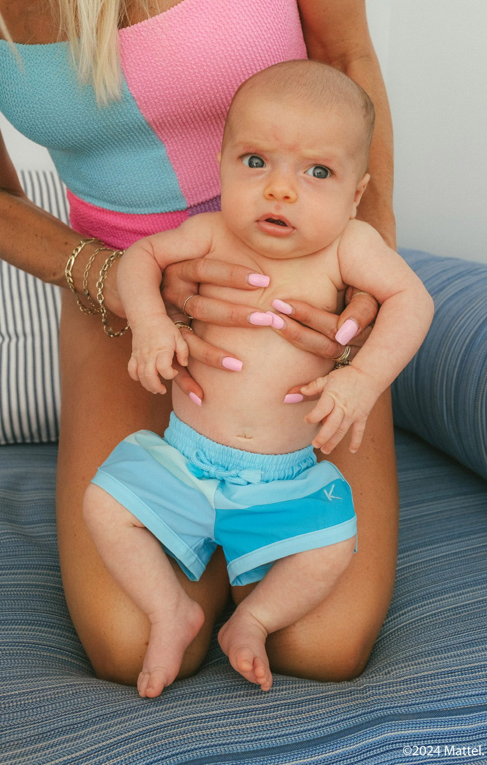 Barbie-Inspired Colorblock Swim Trunks for Kids | Little Beach Bum