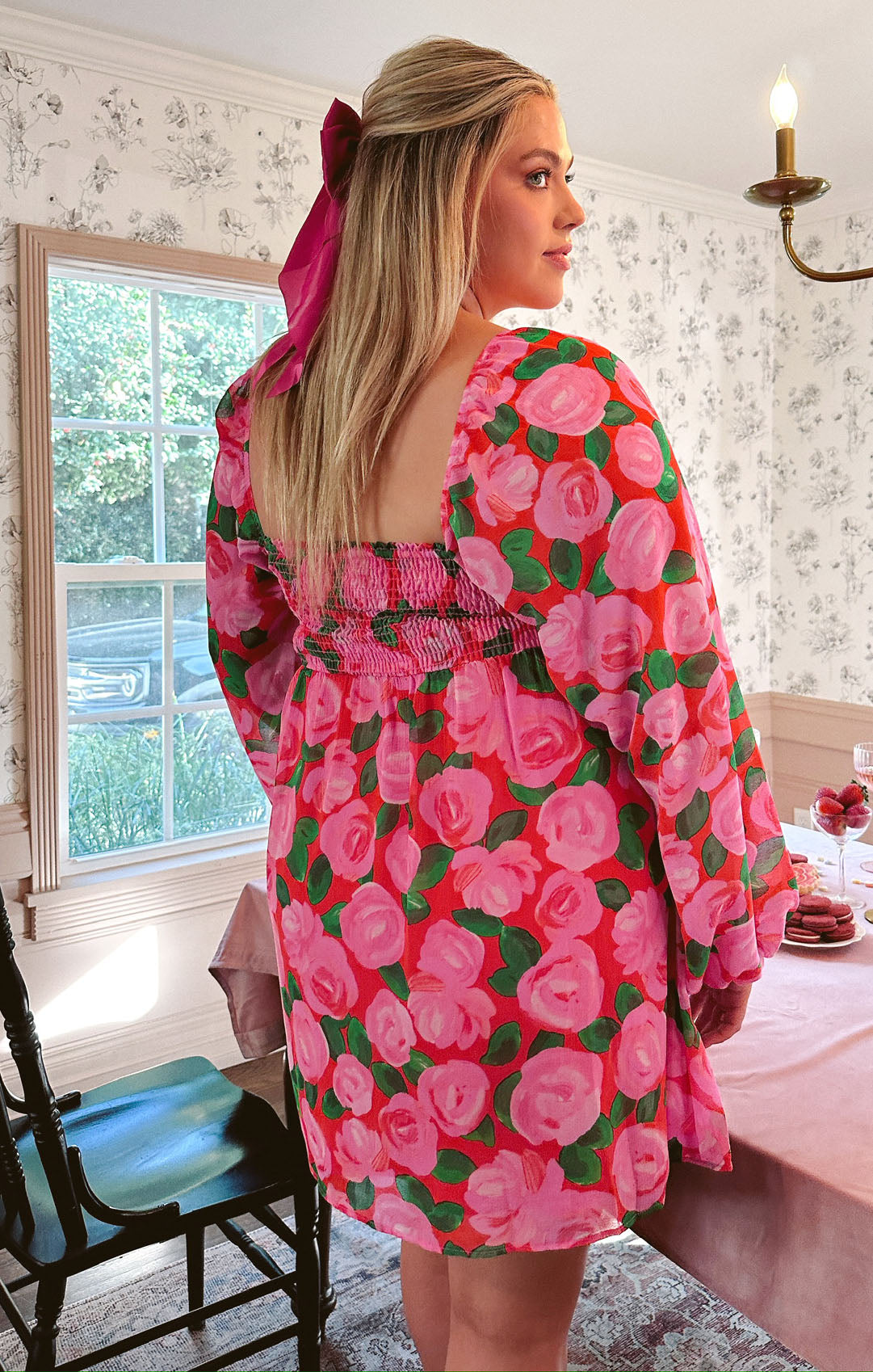 Pink Long Sleeve Babydoll Dress for Spring | Becca by Rosie Blooms
