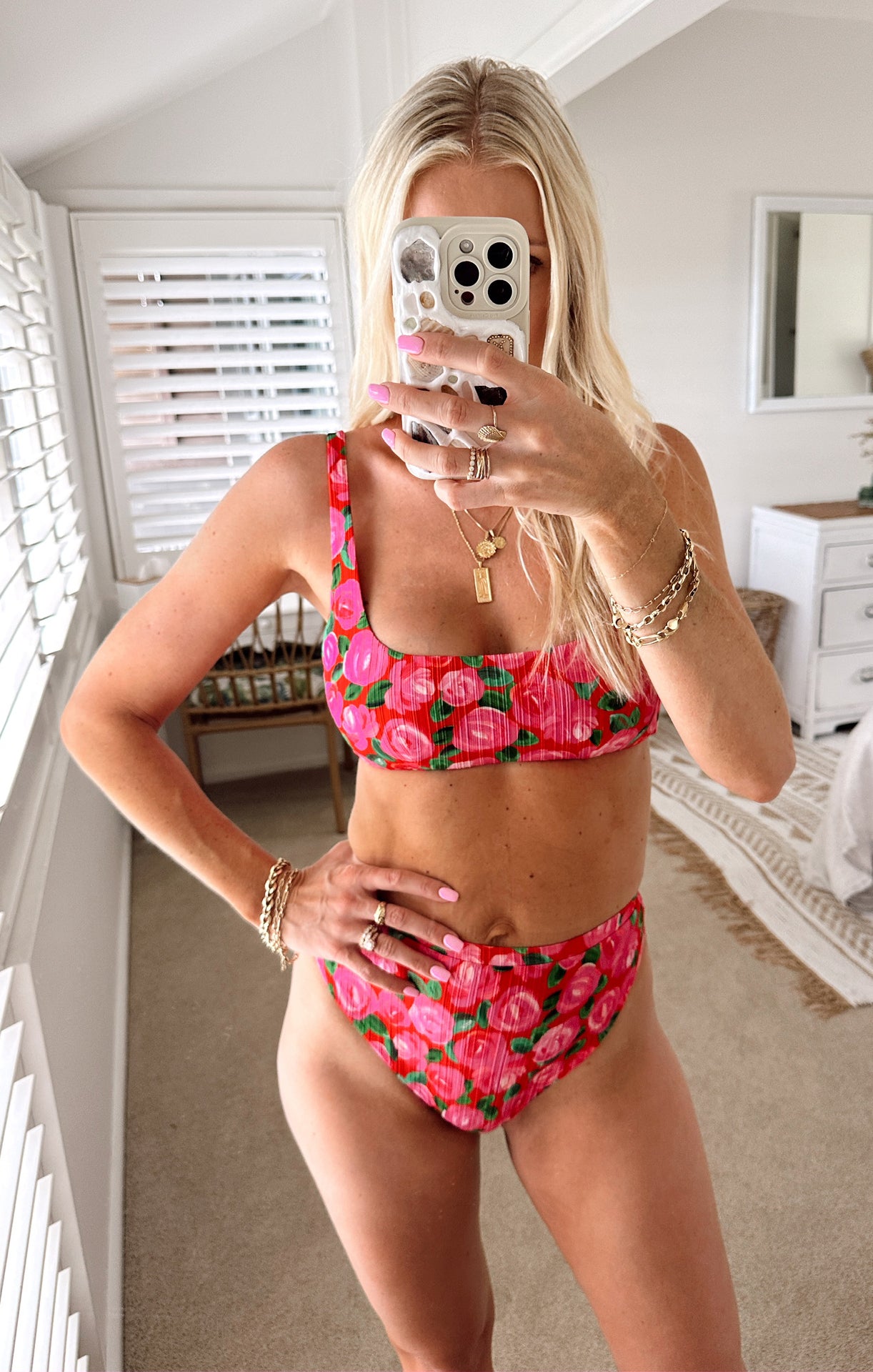 Floral Swim Top with Tie Back | Sanibel by Rosie Blooms