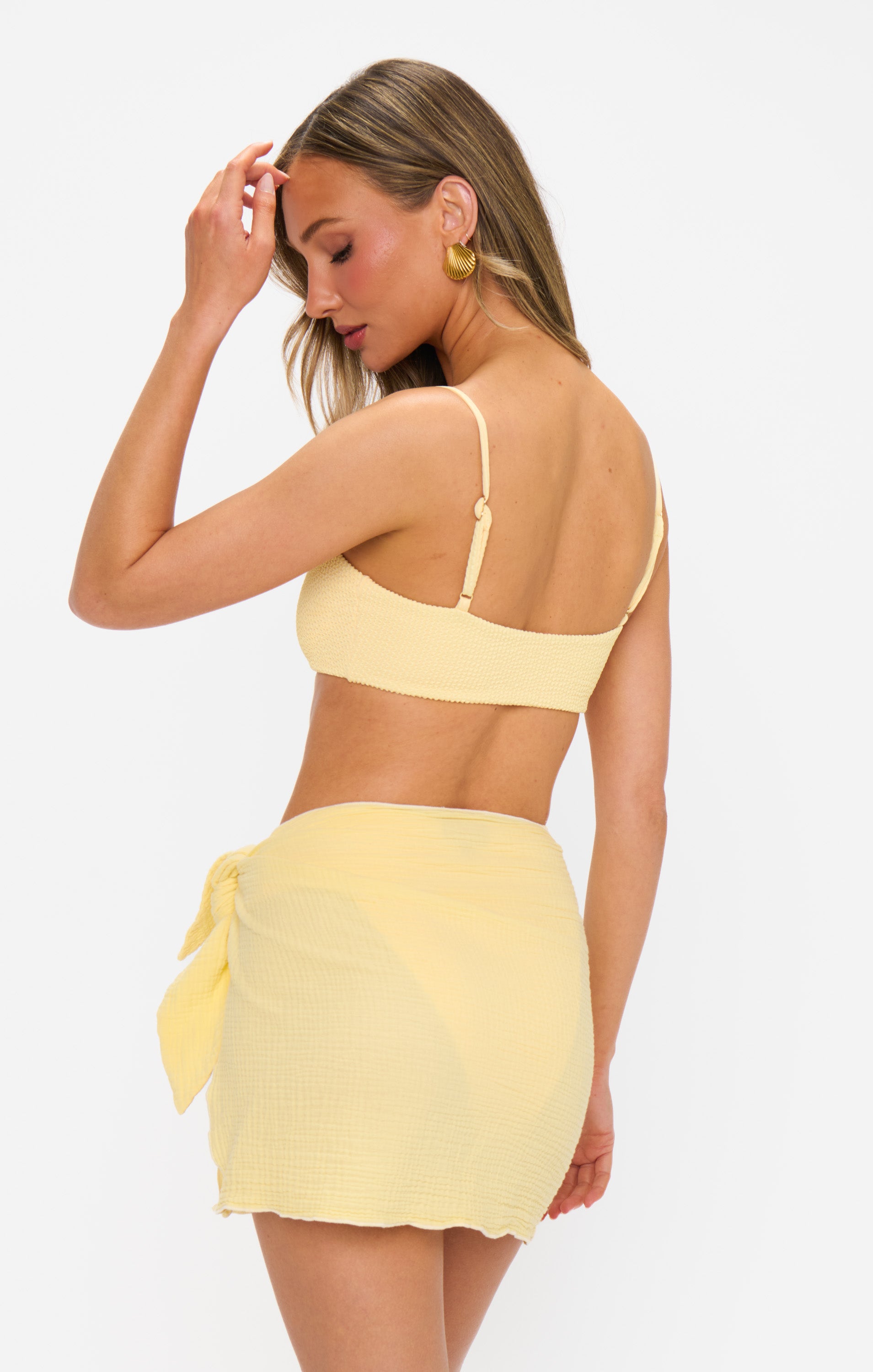 Yellow Gauze Sarong for Beach & Swimwear | Leyla