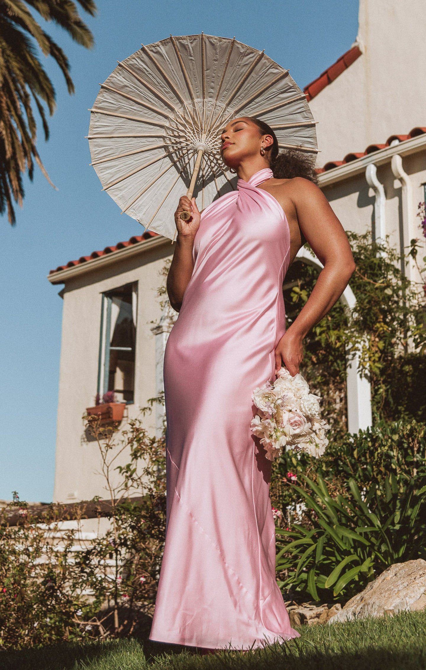 Luxe Satin Halter Maxi Dress for Special Occasions | Jasmine