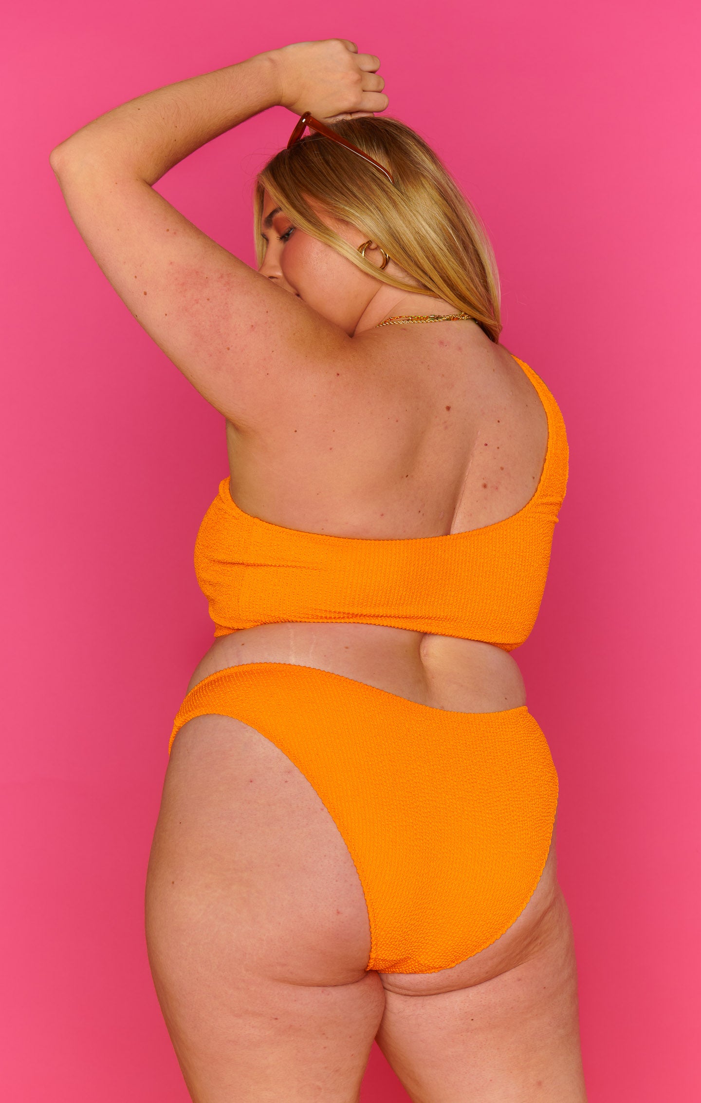 Bright Orange Scrunch Bikini Bottom for Tropical Getaways | Silvana