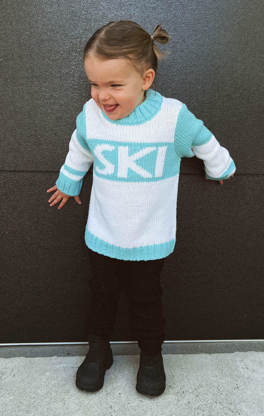 Powder Blue Baby Ski Sweater | Cozy Knit for Mini