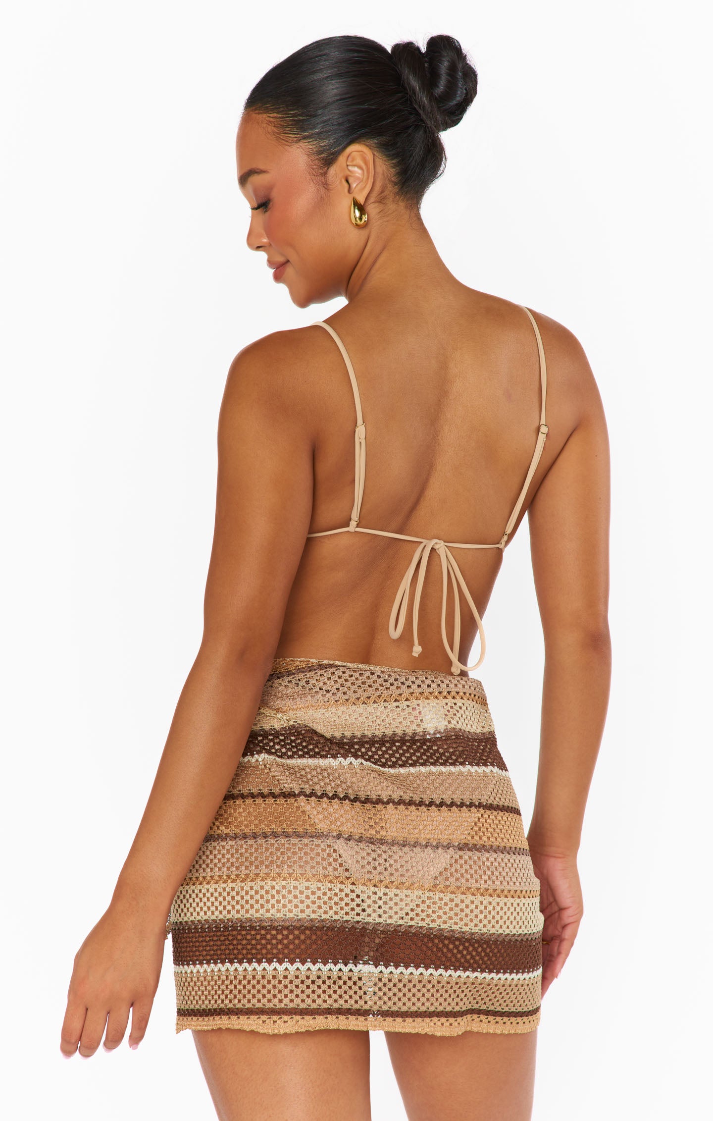 Neutral Crochet Sarong for Swimwear | Leyla