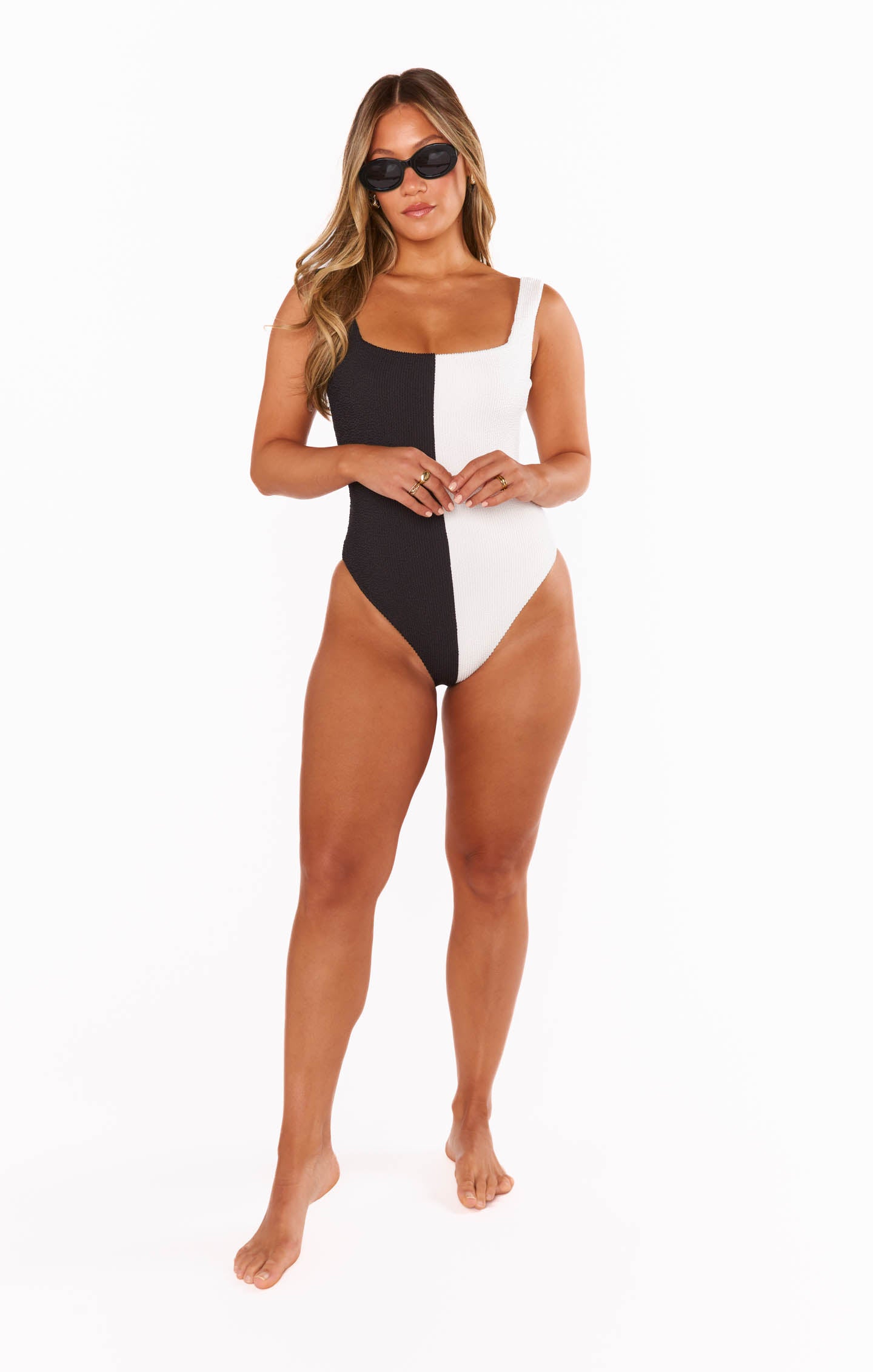 Colorblock Scrunch One Piece with Scoop Back | Domino