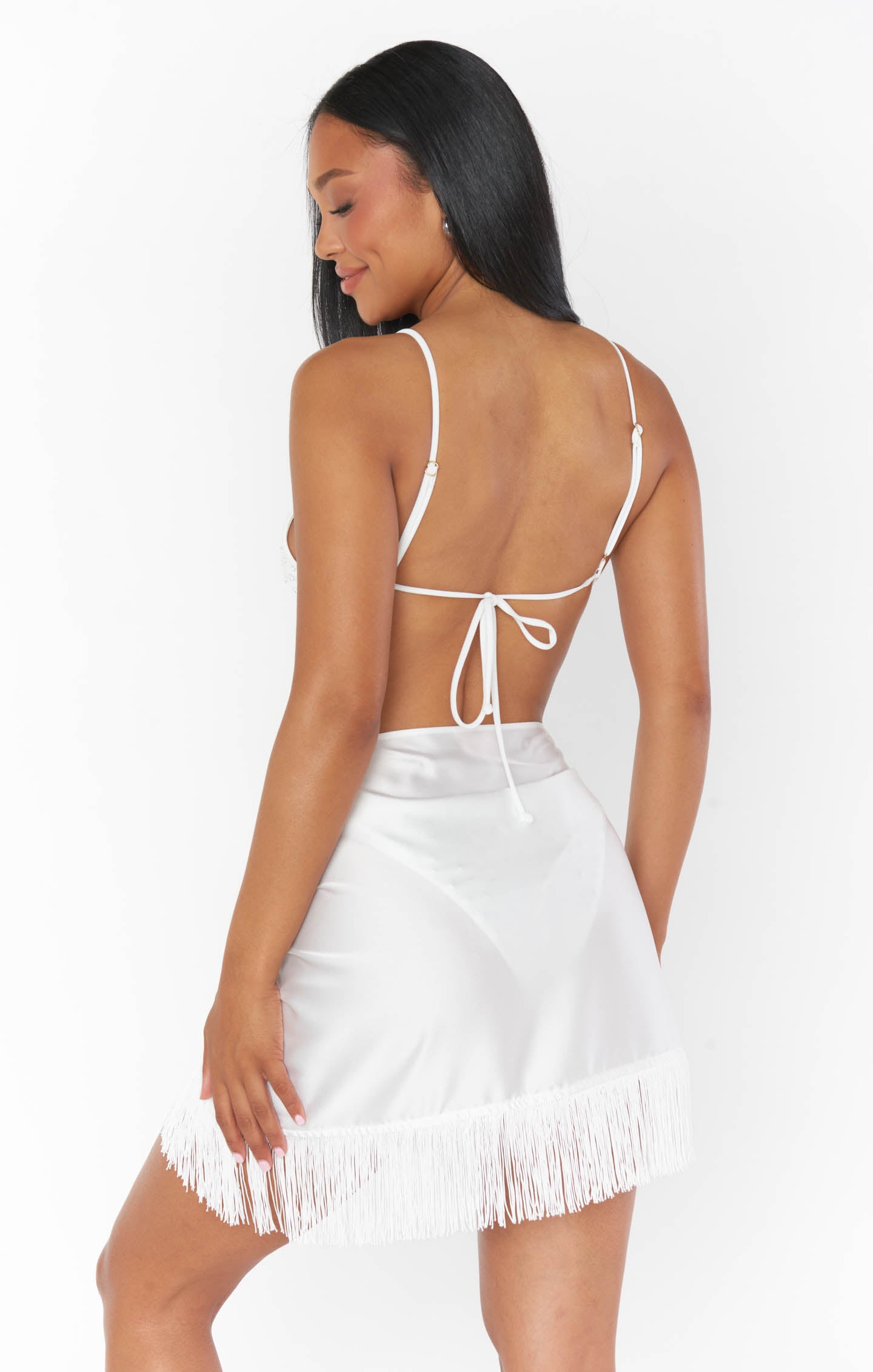 Ivory Fringe Sarong for Beach & Bachelorette | Lido