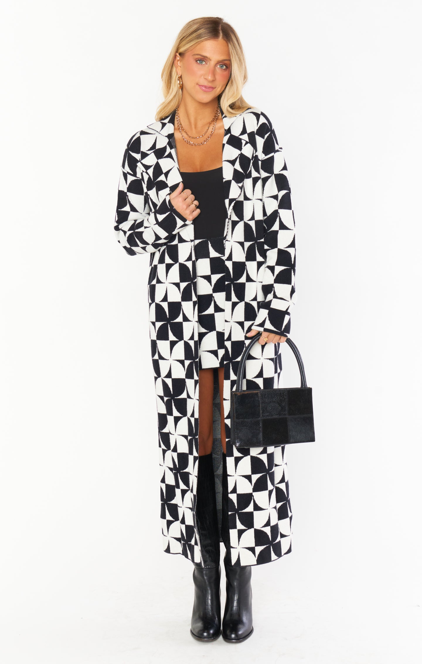 Retro Knit Sweater Jacket with Open Front Design | Jane Sixties