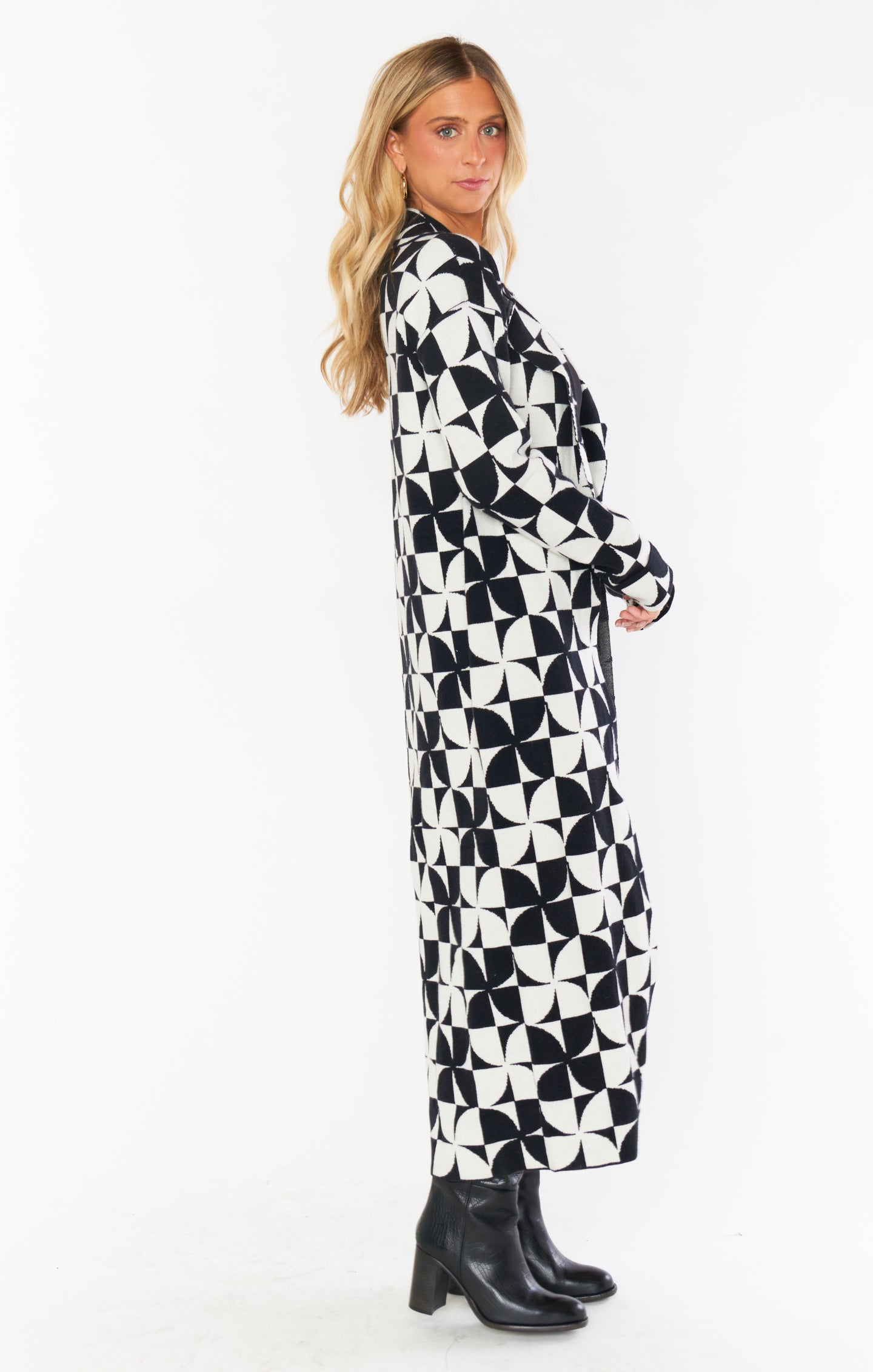 Retro Knit Sweater Jacket with Open Front Design | Jane Sixties