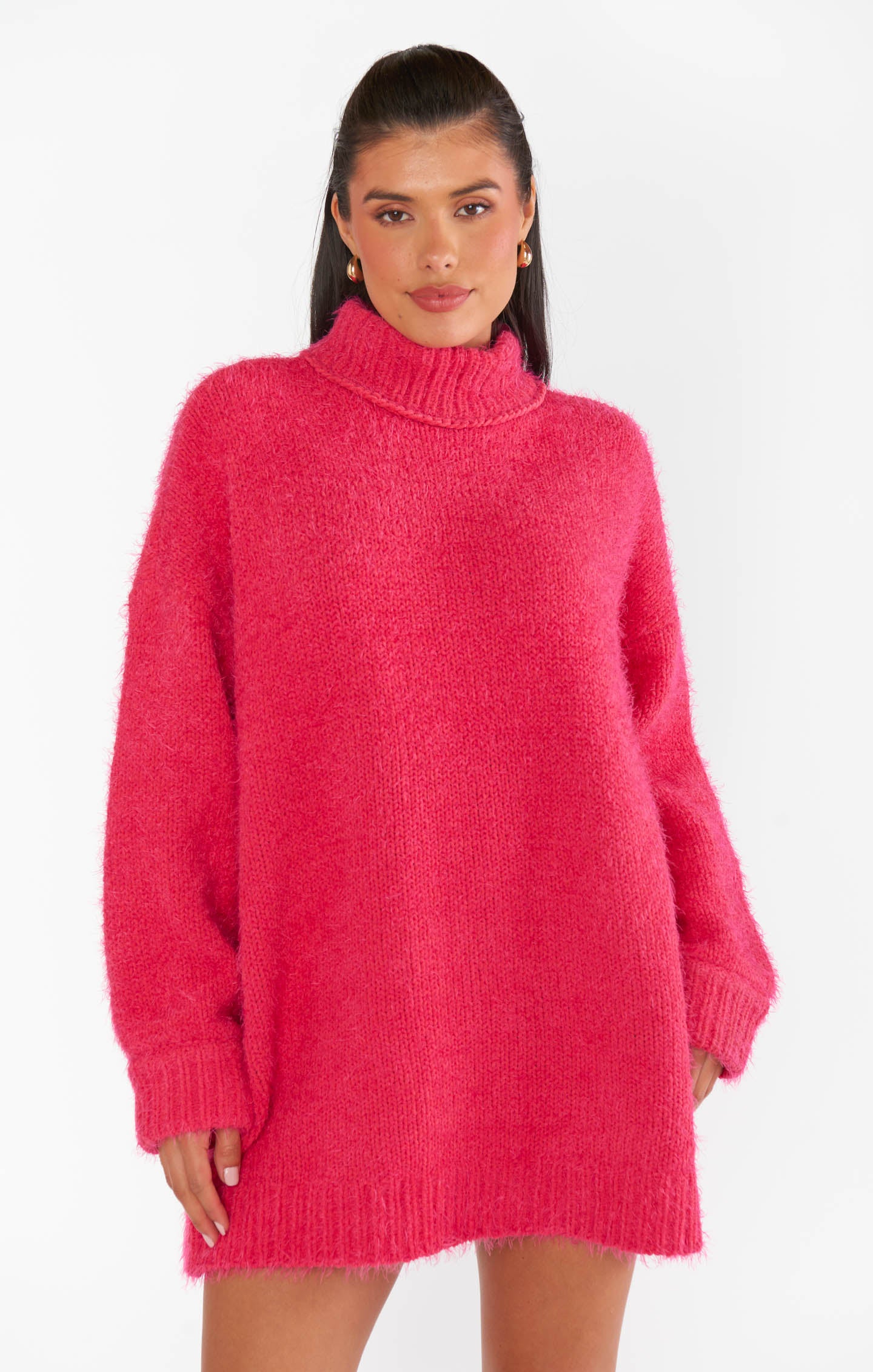 Soft Pink Knit Tunic Sweater for Women | Timmy
