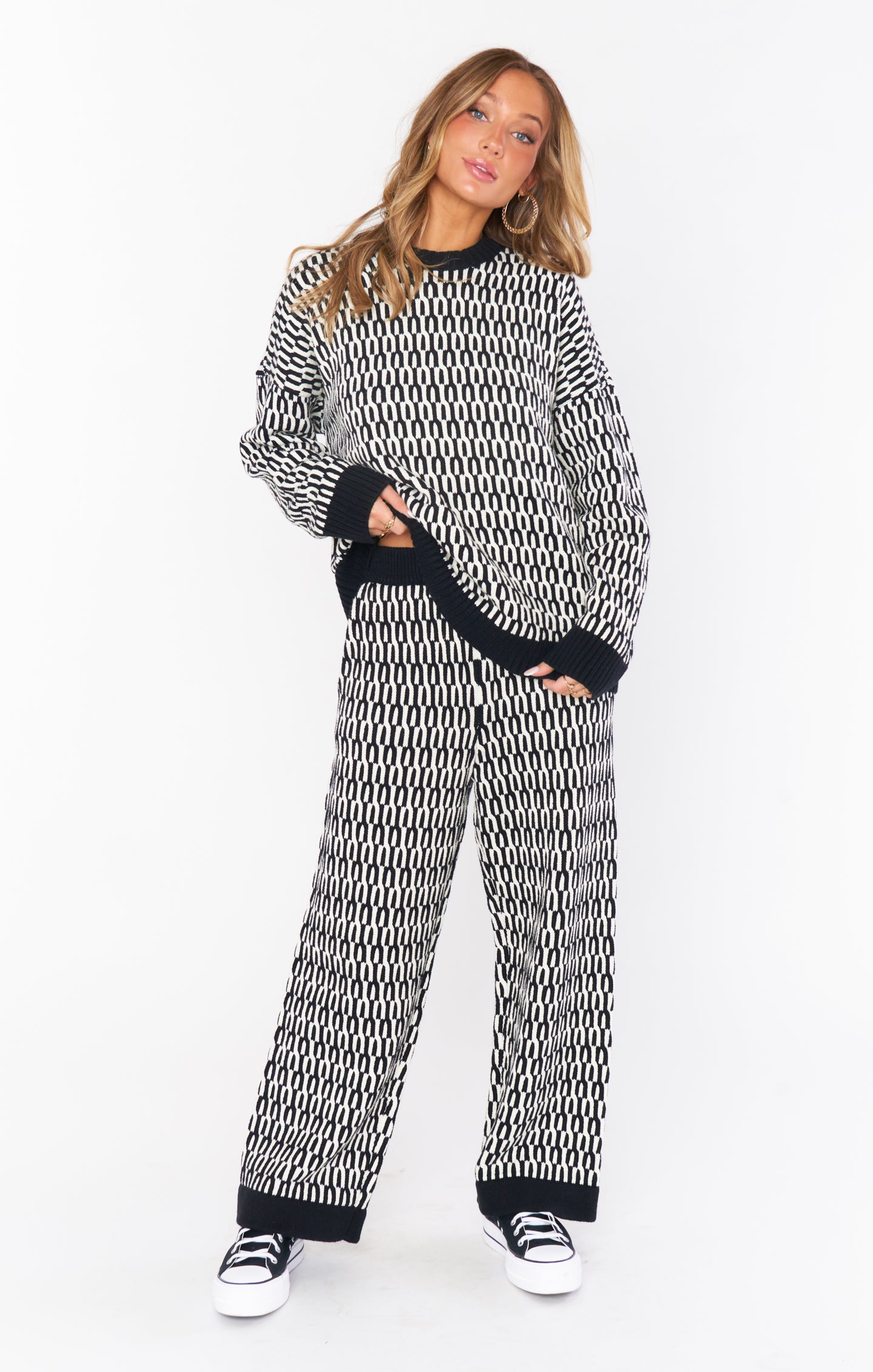Cozy Geo Knit Sweater for Women | Chilly Metro Style