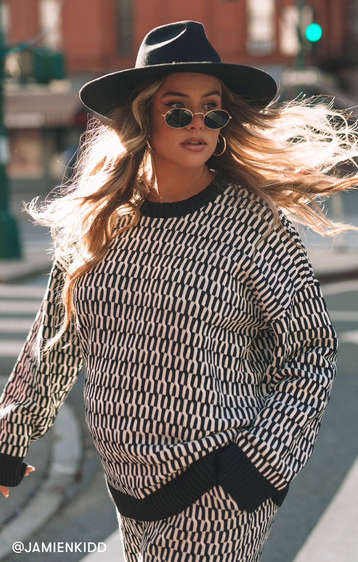 Cozy Geo Knit Sweater for Women | Chilly Metro Style