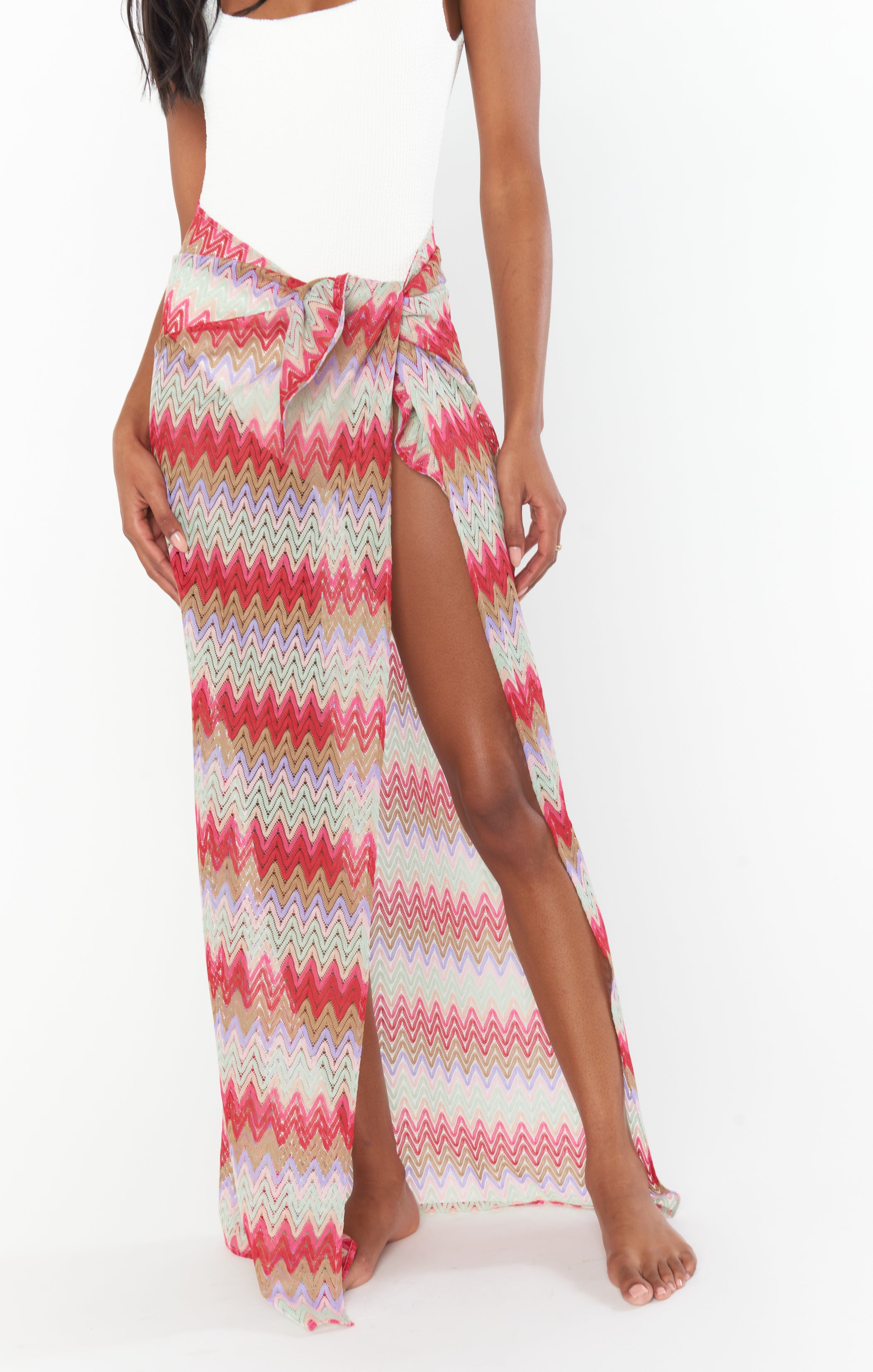 Zigzag Crochet Sarong for Beach & Resort Wear | Long Leyla