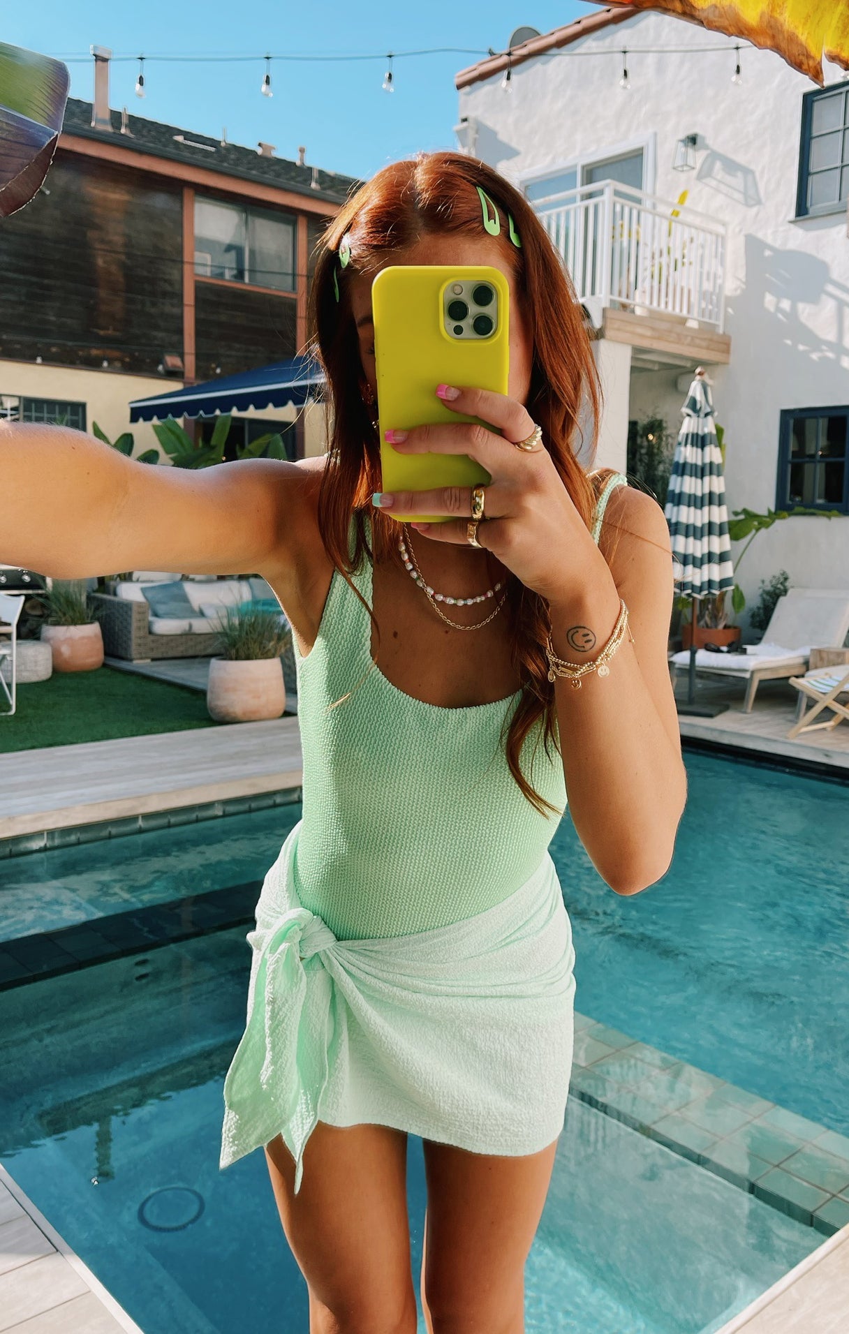 Green Melon Sarong for Swimwear & Beach Cover-Up | Leyla