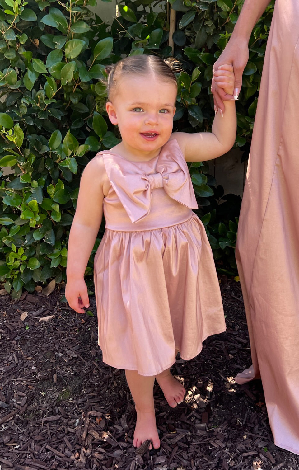 Bow Mini Dress in English Rose Taffeta | Fairytale Princess Style