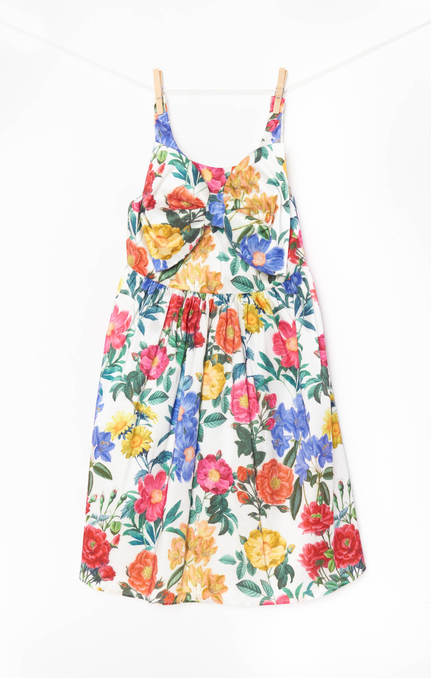 White Taffeta Bow Mini Dress for Girls | Charm Peony