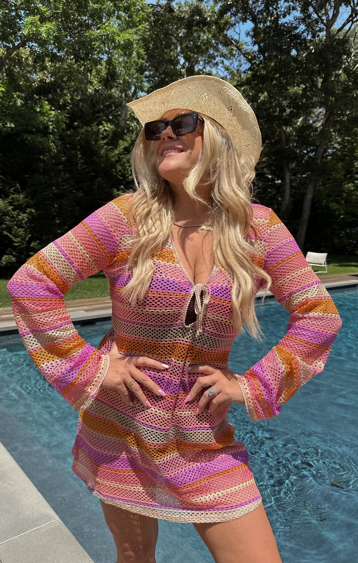Melon Mixed Crochet Mini Coverup for Beach & Travel | Vacay