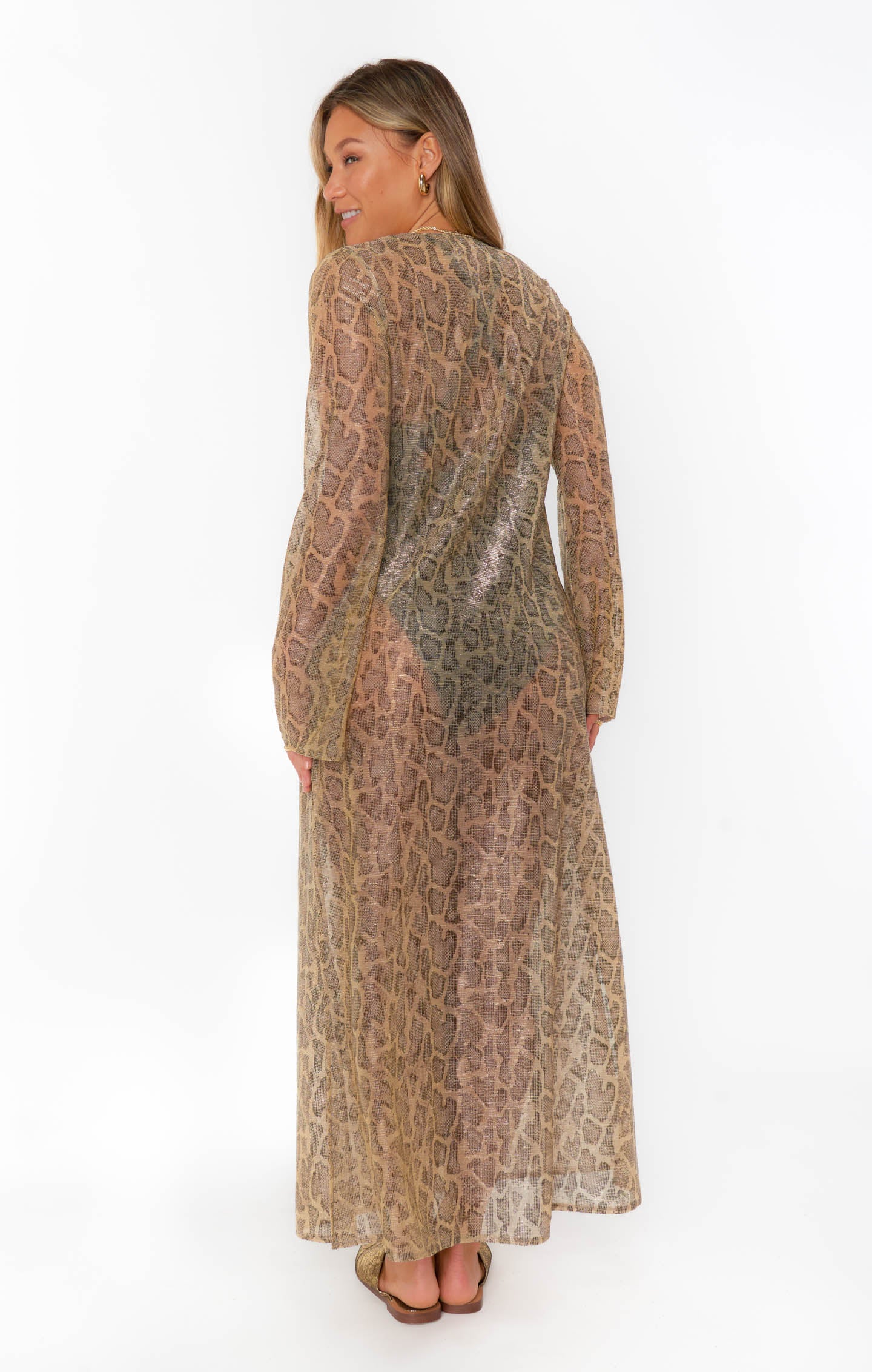 Glitter Python Mesh Maxi Cover Up for Beach | Santos