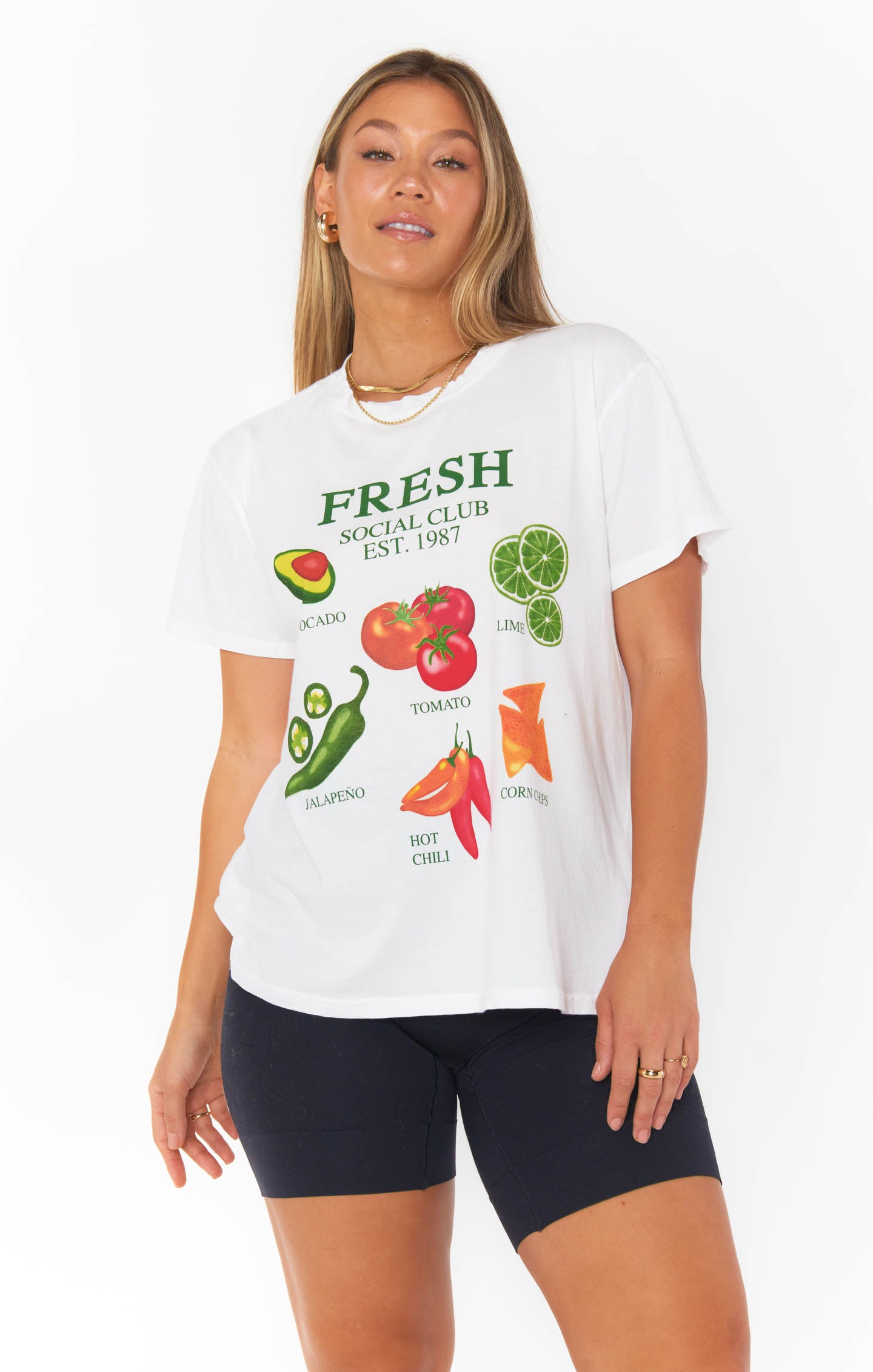 Fresh Graphic Cotton Scoop Neck Tee | Thomas Tee