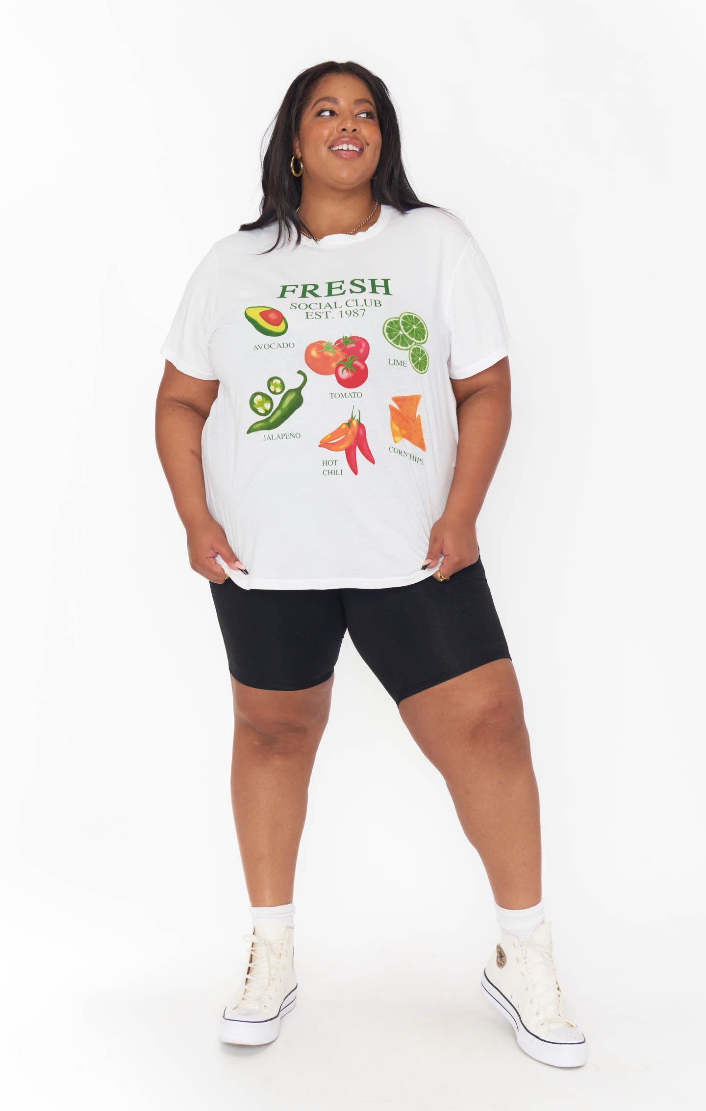 Fresh Graphic Cotton Scoop Neck Tee | Thomas Tee
