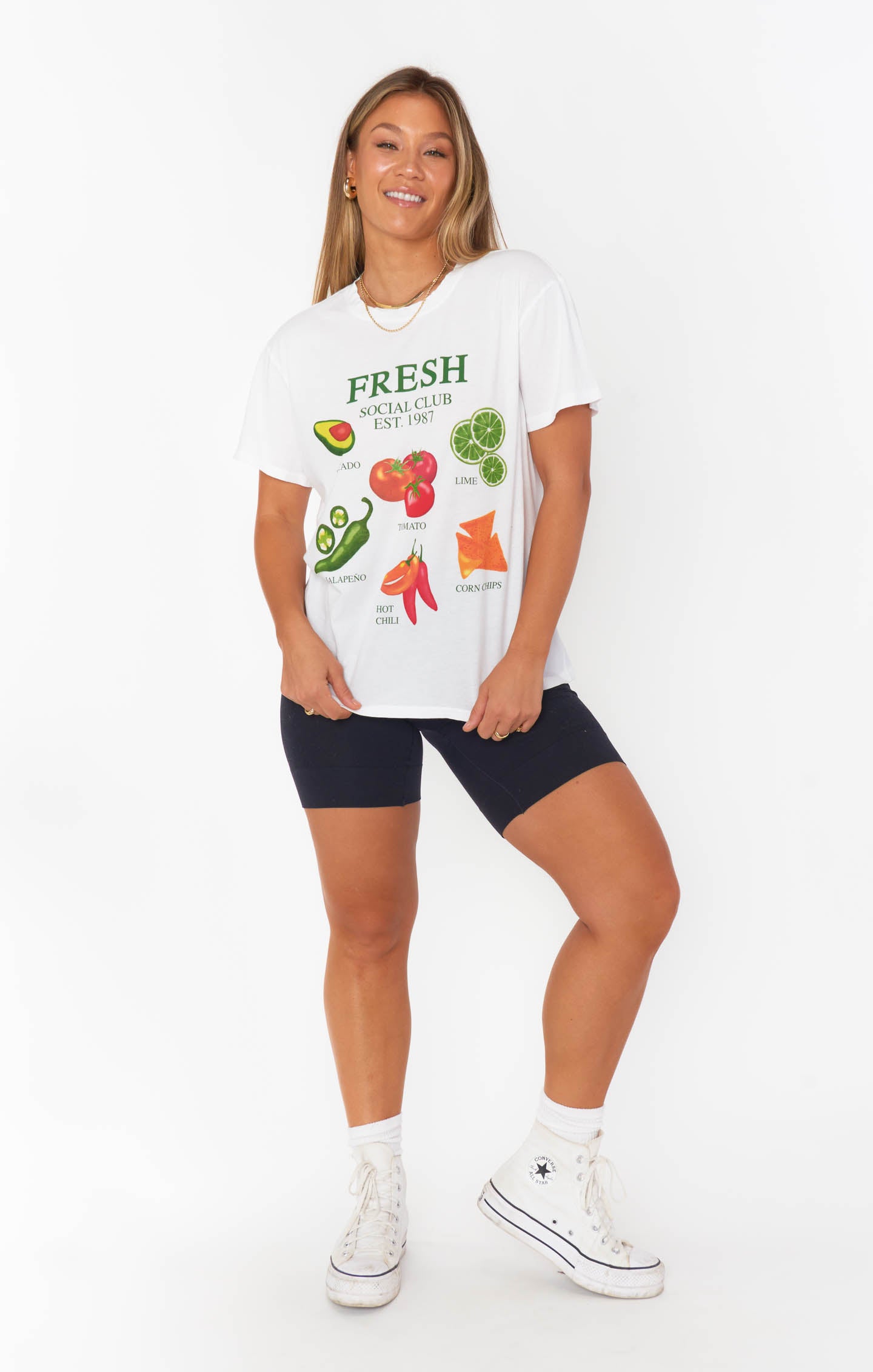 Fresh Graphic Cotton Scoop Neck Tee | Thomas Tee