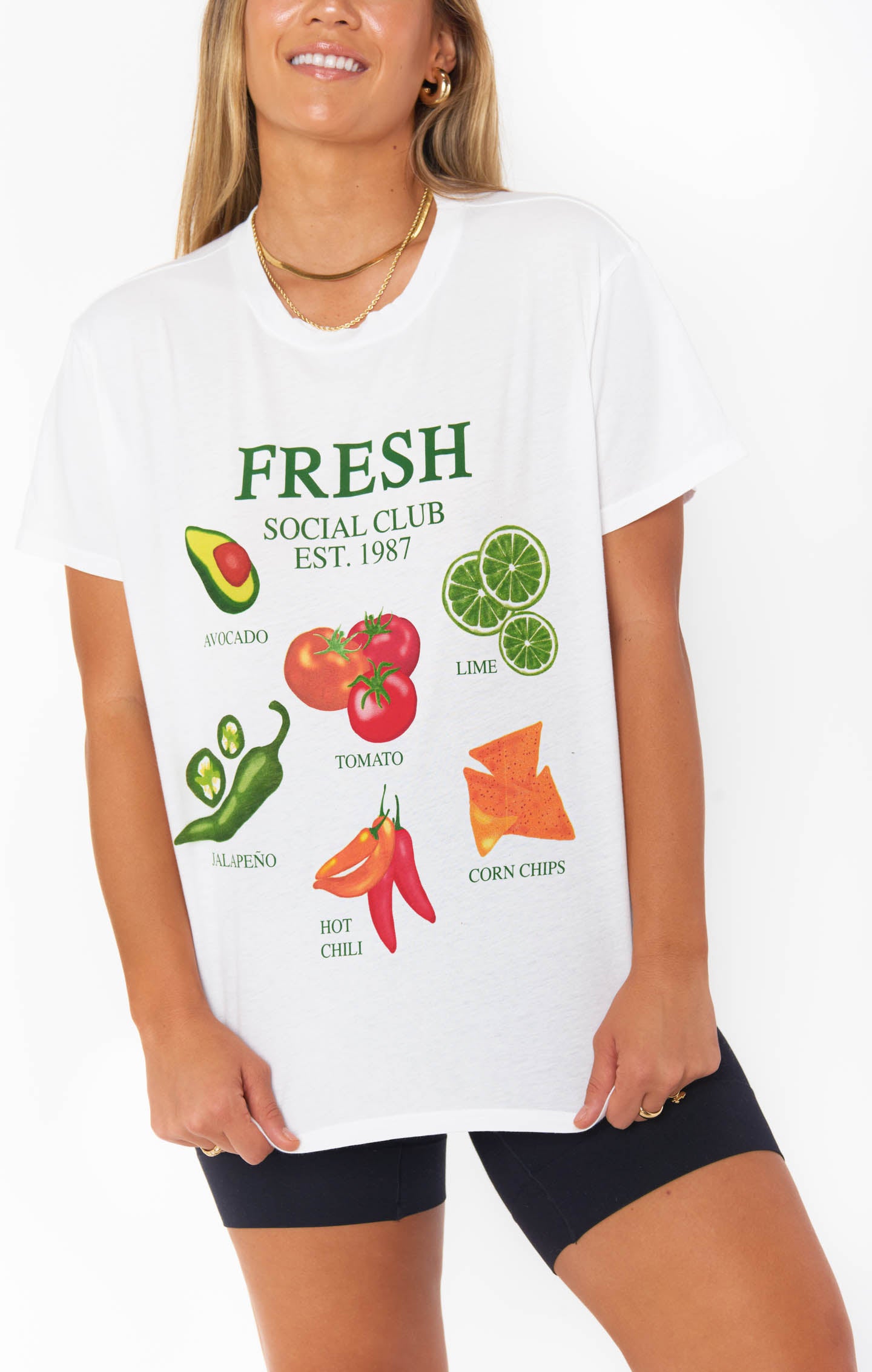 Fresh Graphic Cotton Scoop Neck Tee | Thomas Tee