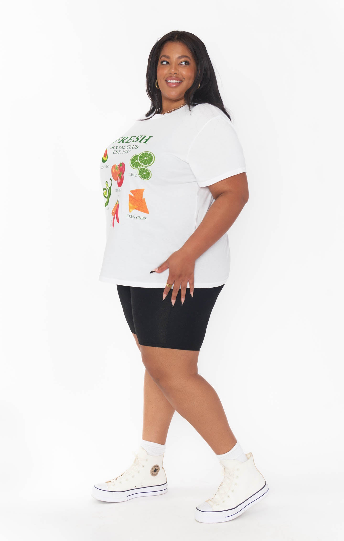 Fresh Graphic Cotton Scoop Neck Tee | Thomas Tee