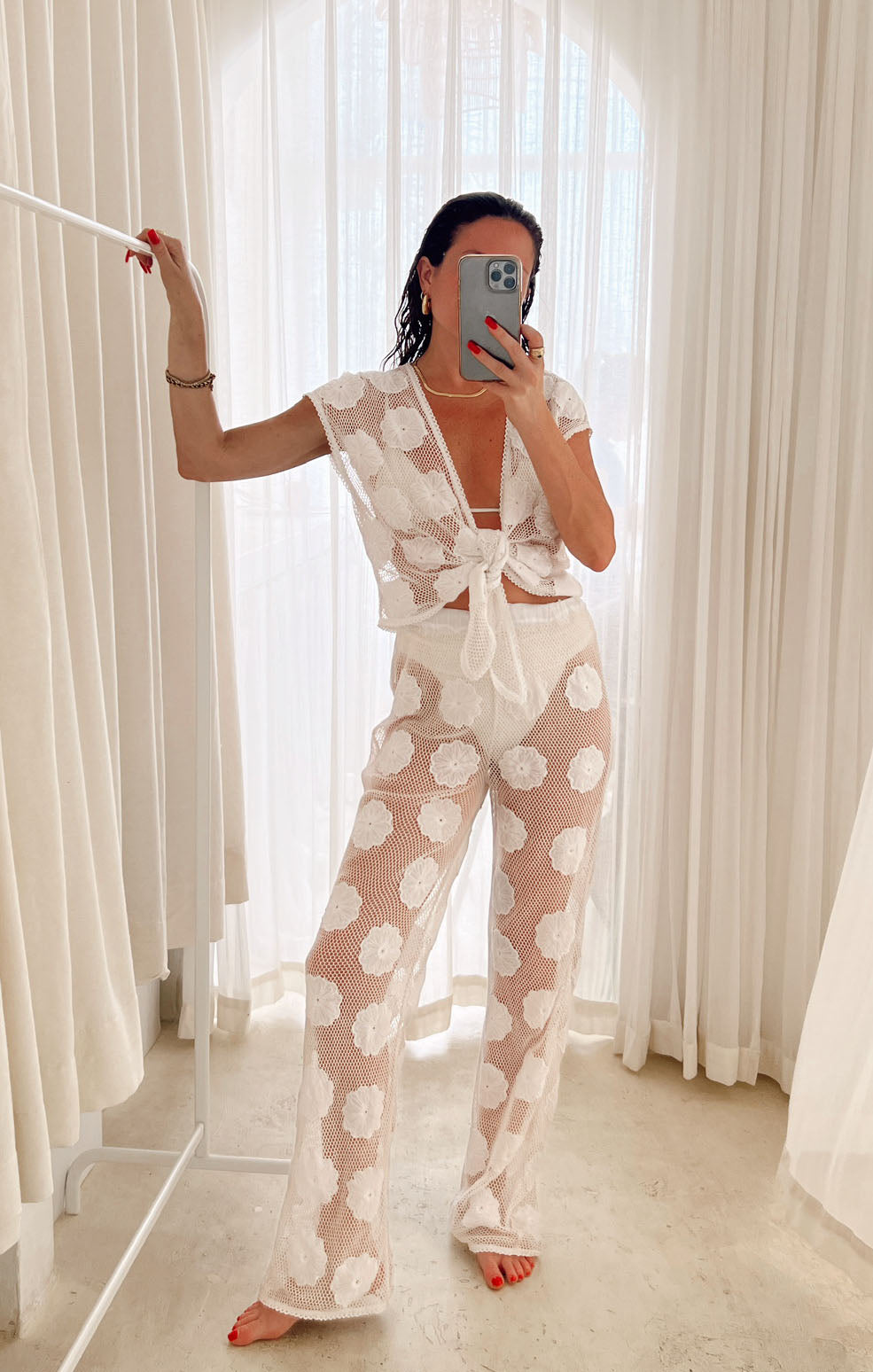 Wildflower Mesh Beach Coverup Top | Washed Ashore