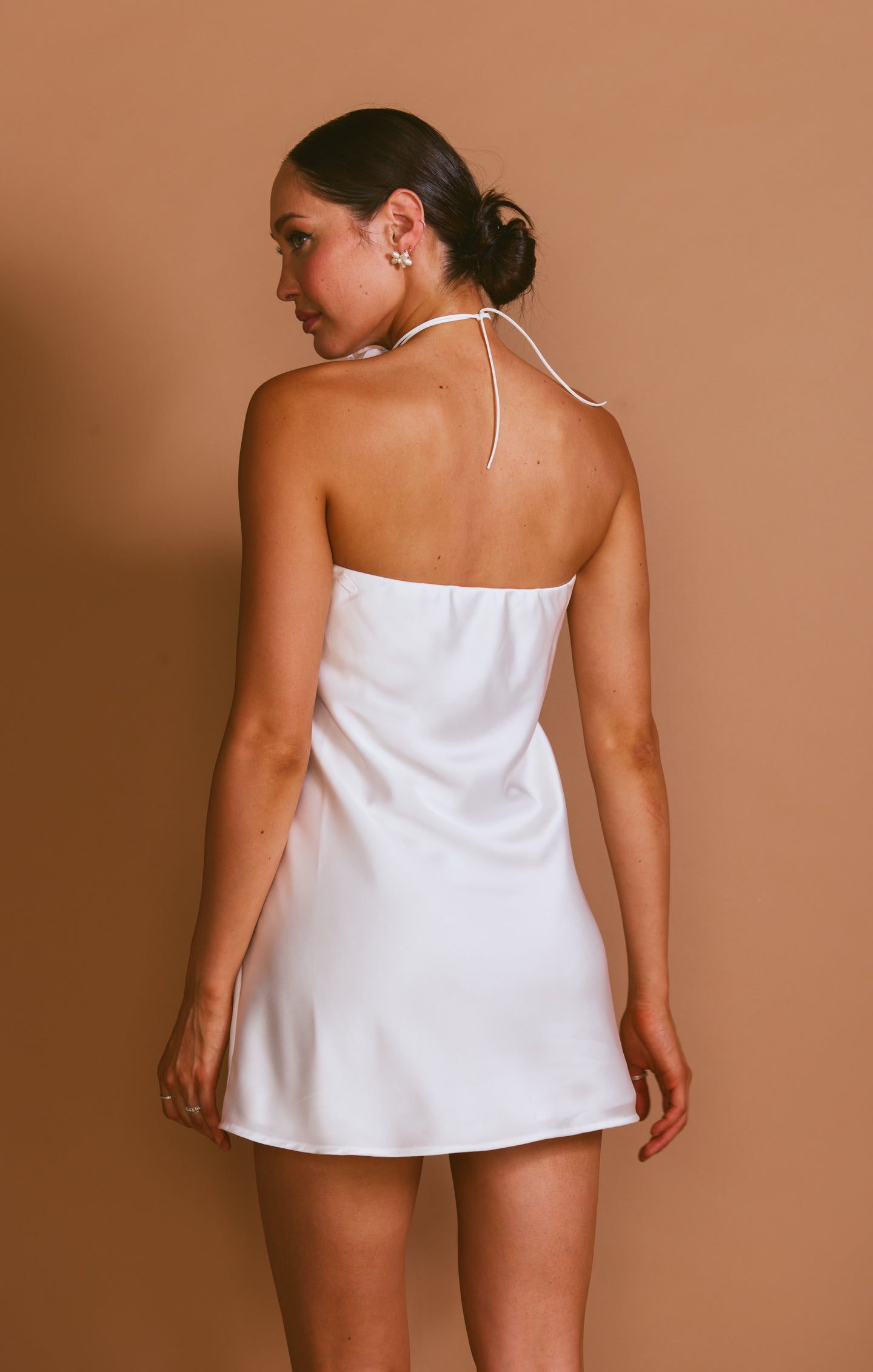Strapless Satin Mini Dress for Events | Taylor Tube Ivory Luxe