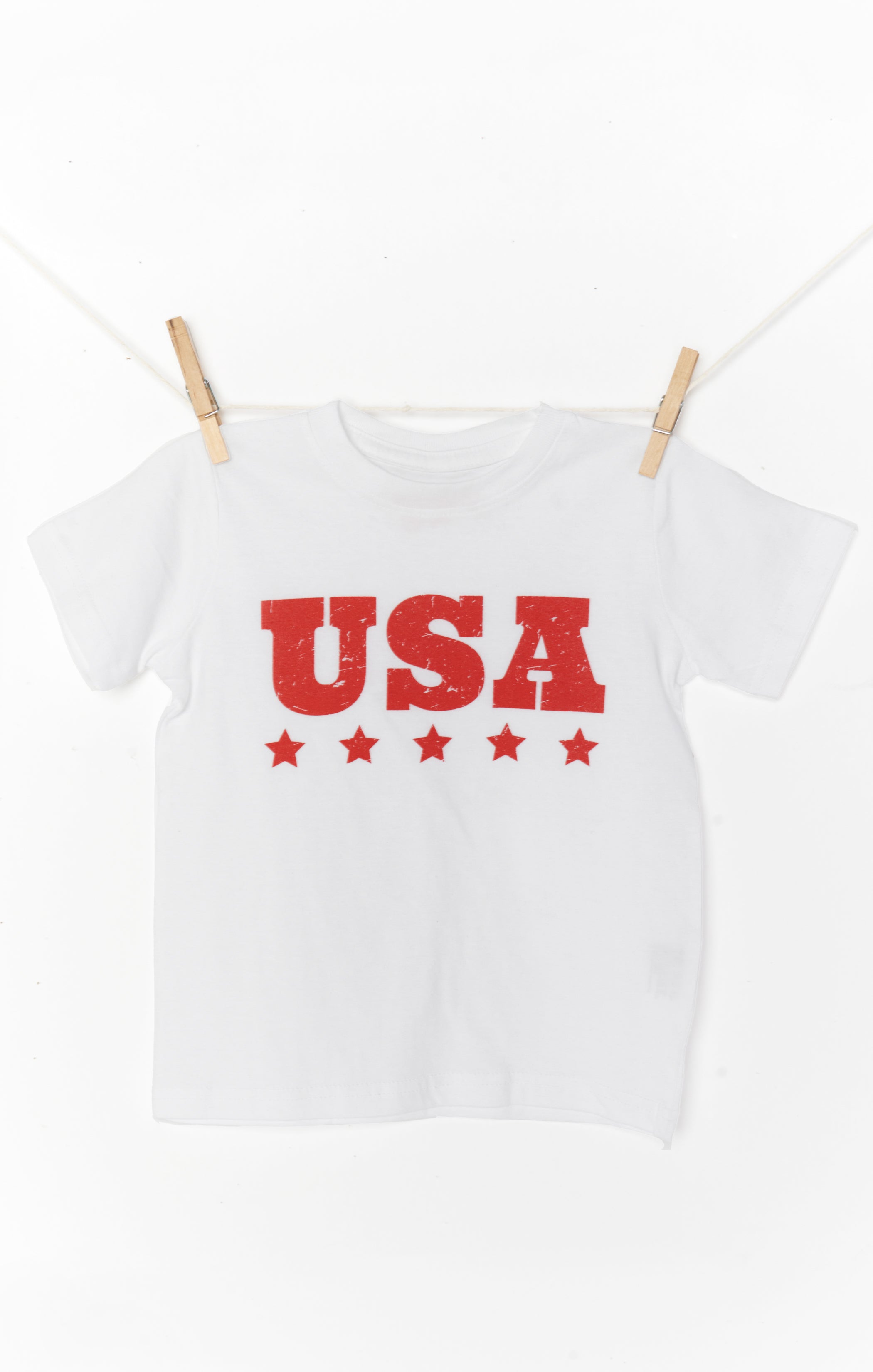 Wolfie Graphic Tee for Kids with USA Print | Scoop Neck Toddler Shirt
