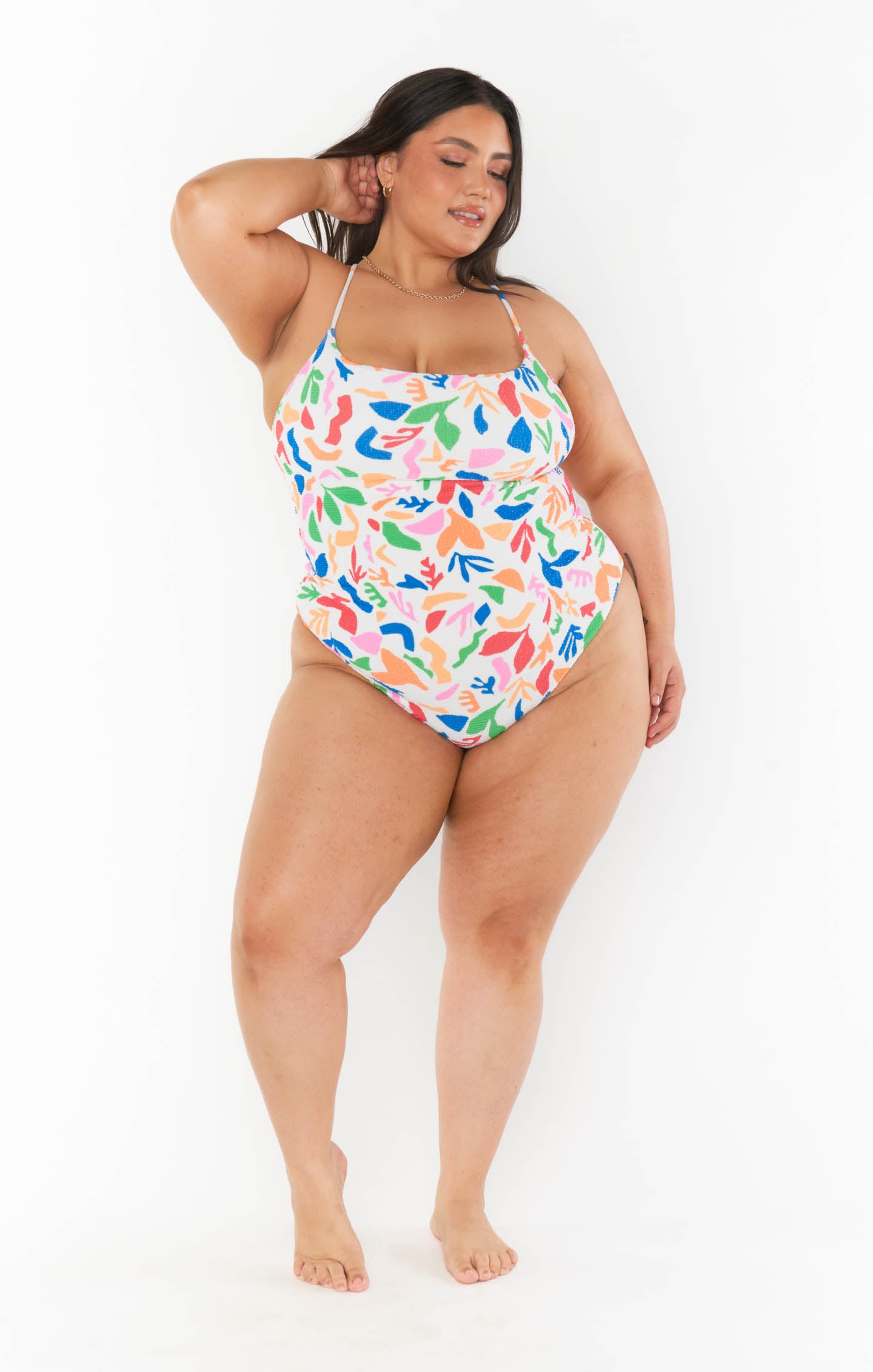 Strappy Back One Piece Swimsuit for Beach | Positano Primary Paradise