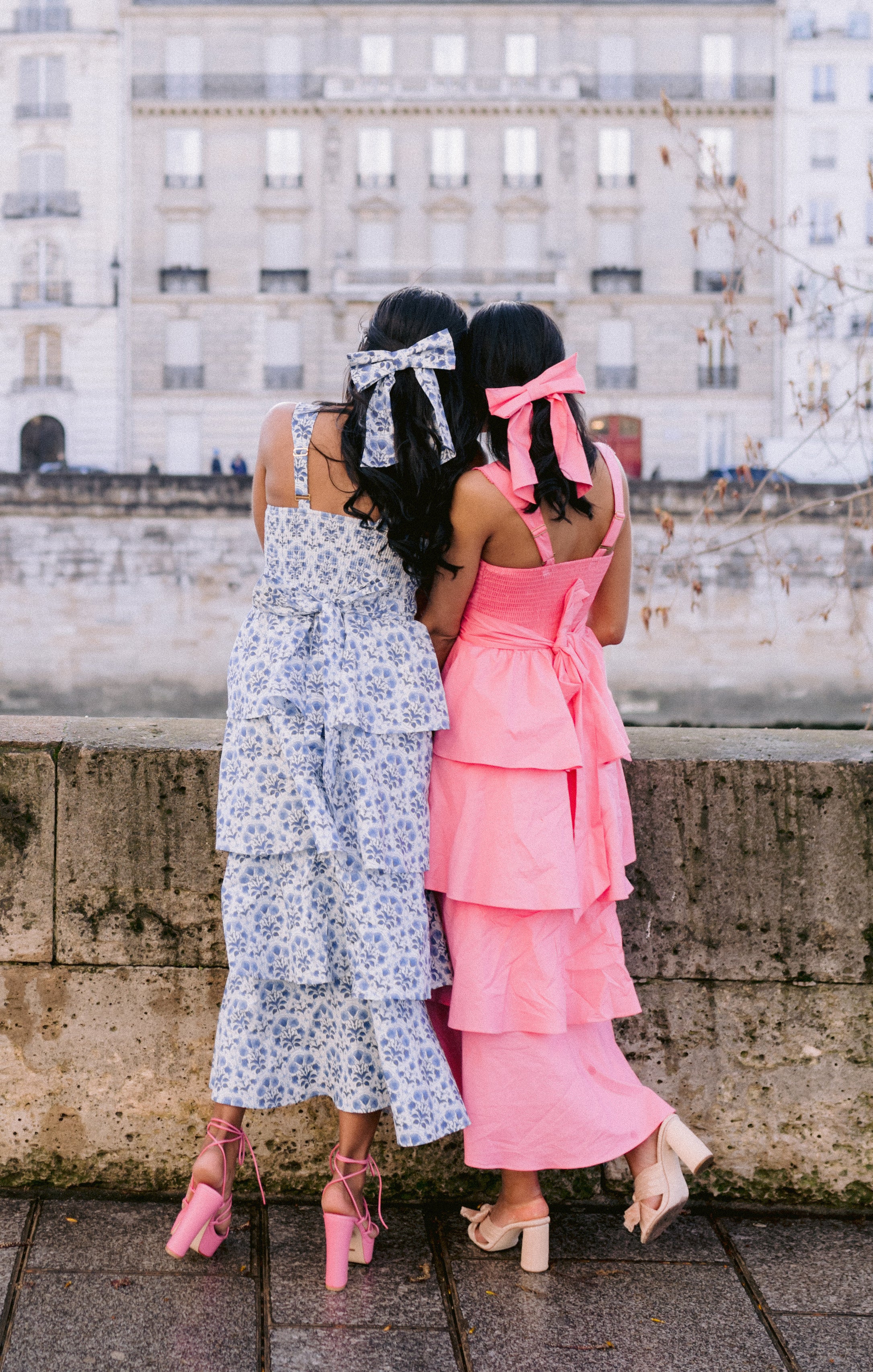 Pink Poplin Midi Dress with Tiered Ruffles | Meg by Shades of Pinck