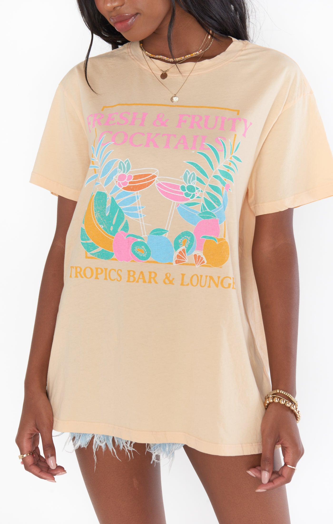 Oversized Tropical Fruit Graphic Tee for Vacation | Travis Tee