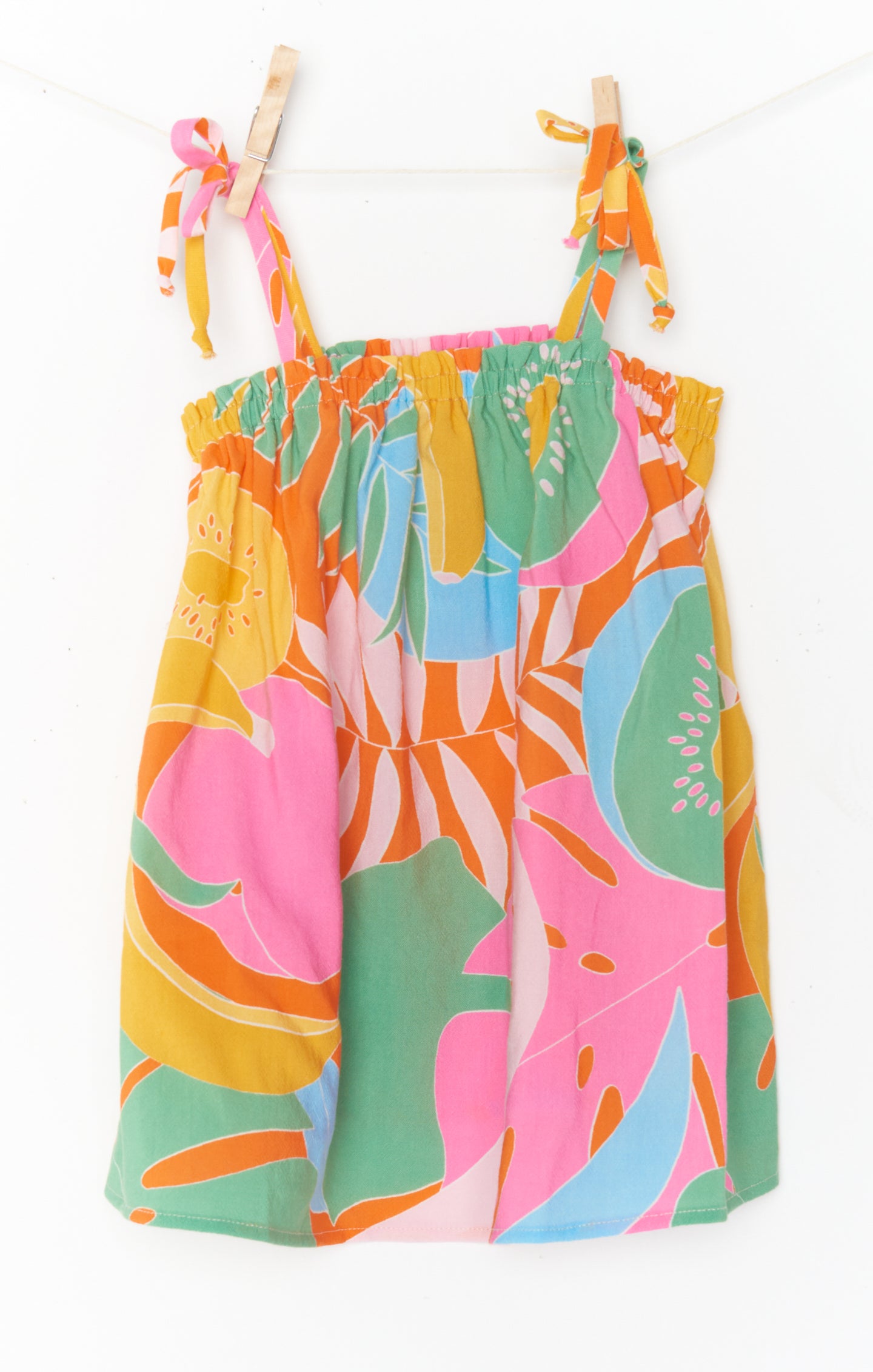 Tropical Fruit Print Baby Dress with Pockets | Little Angel Mini