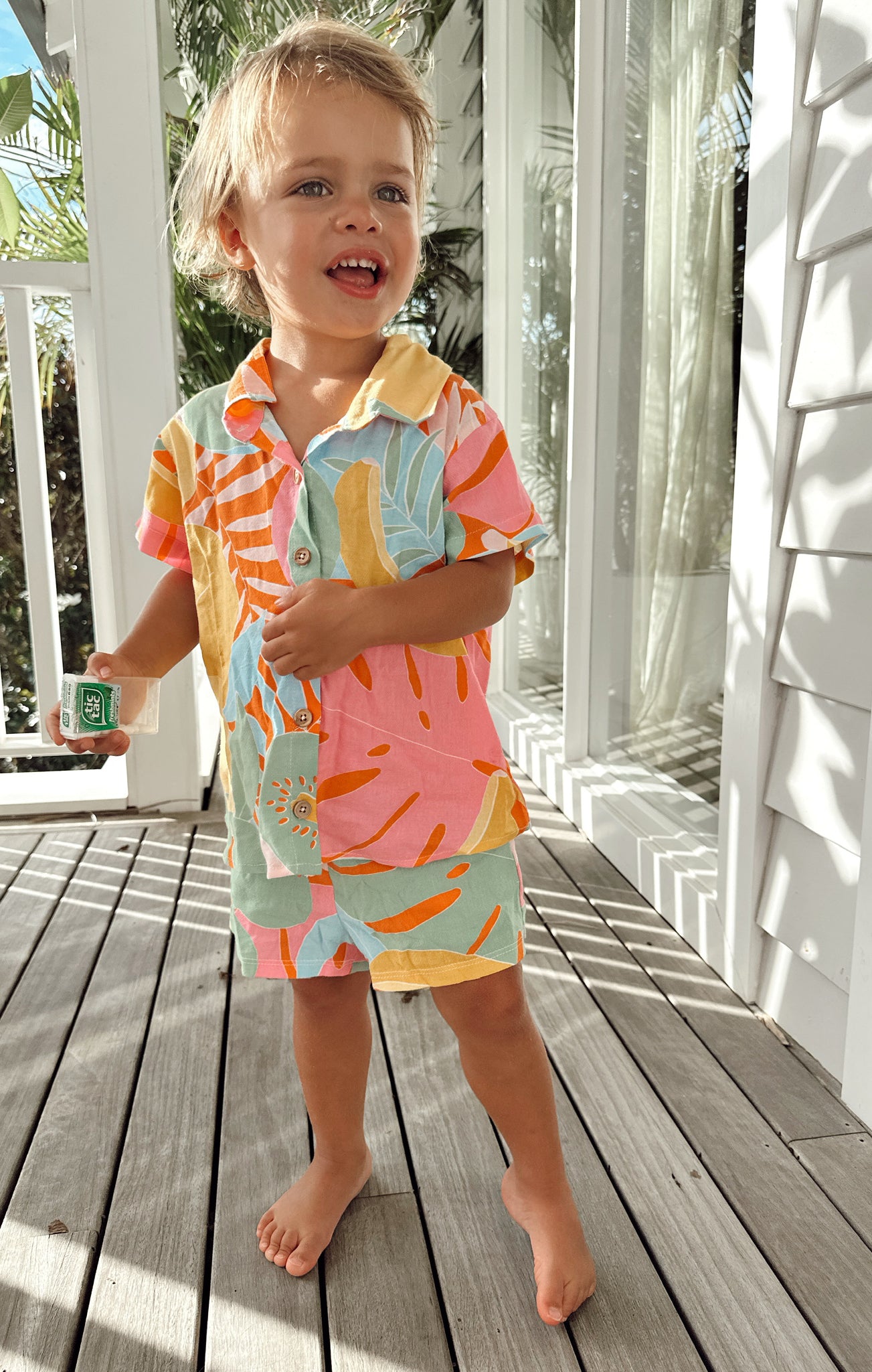 Tropical Fruit Baby Shorts with Adjustable Waist | Lil Easy