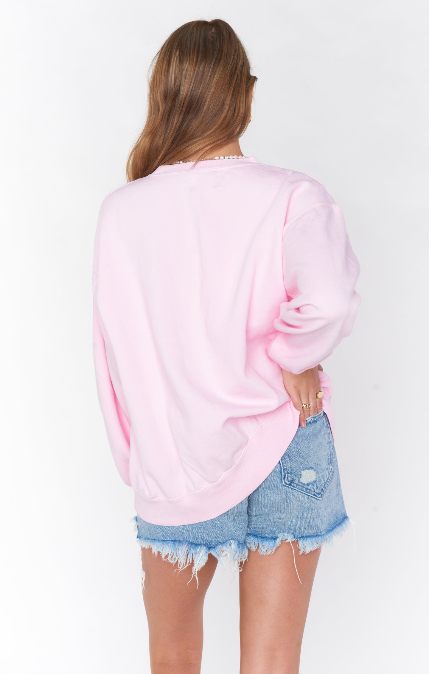 Oversized Pink Graphic Sweatshirt | No Days Off Crewneck