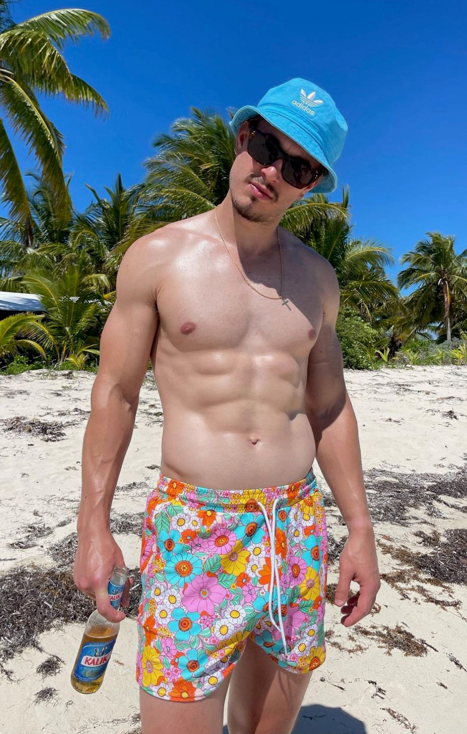 Floral Swim Trunks for Men with Drawstring Waist | Man Mu