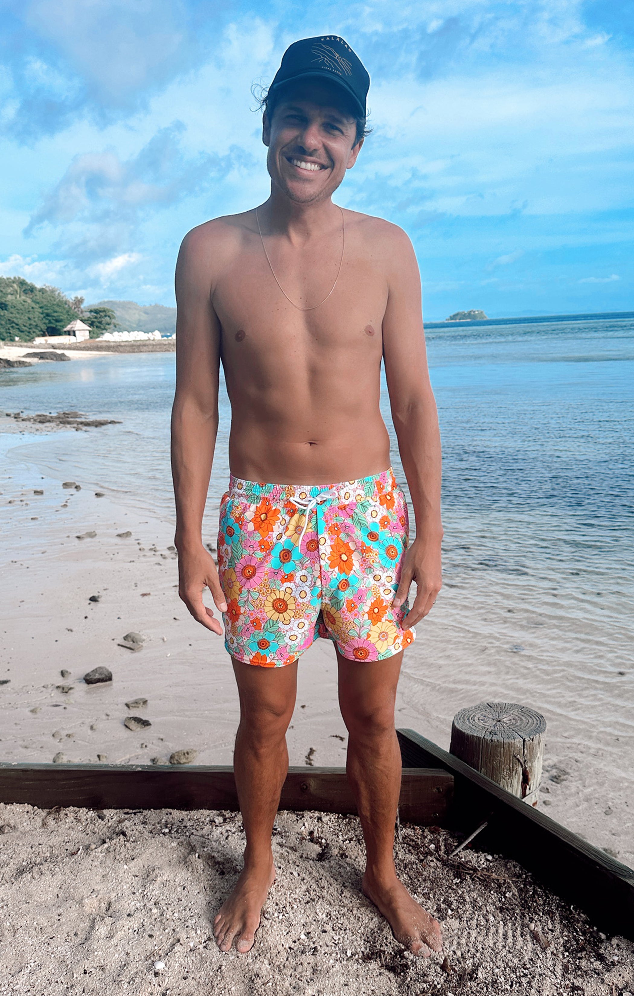 Floral Swim Trunks for Men with Drawstring Waist | Man Mu