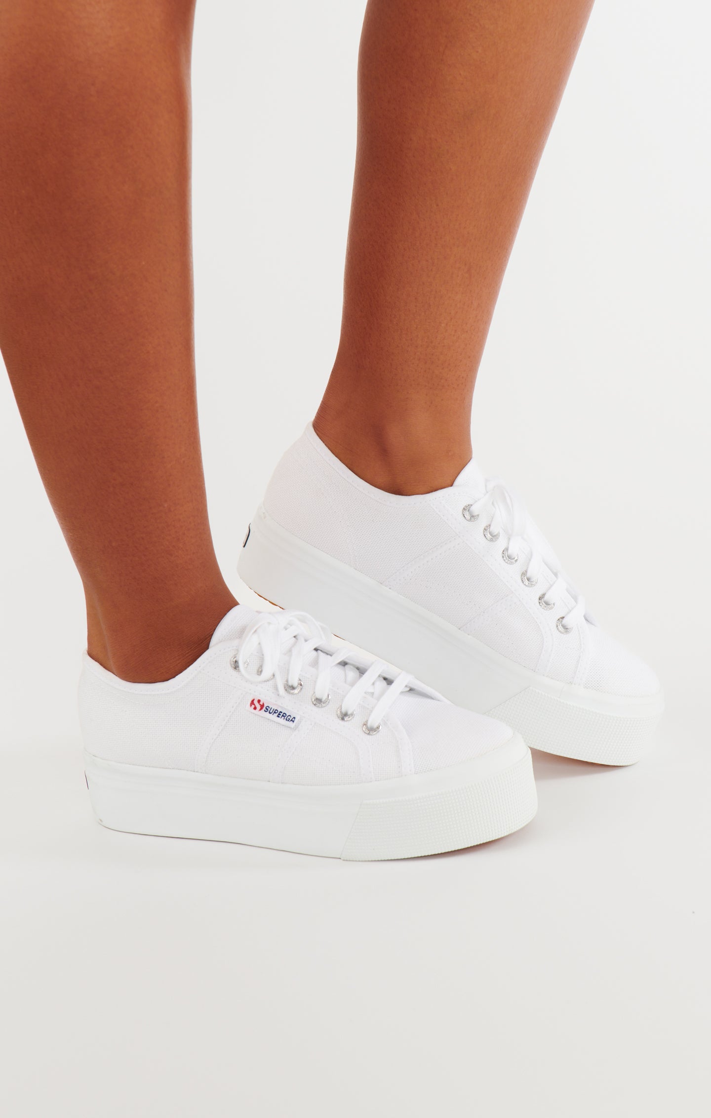 White Platform Sneakers with 4cm Lift | Superga 2790