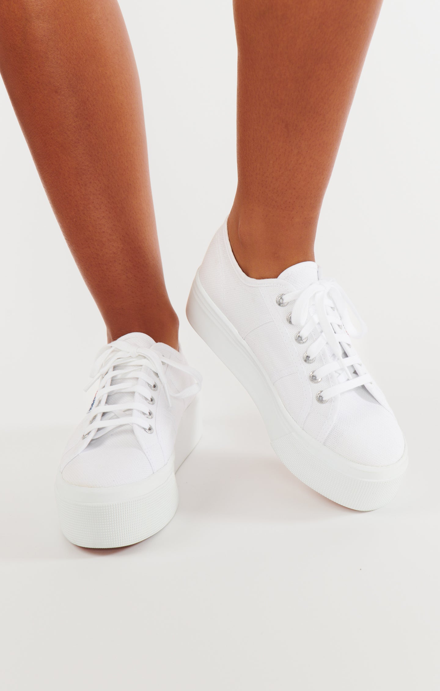 White Platform Sneakers with 4cm Lift | Superga 2790